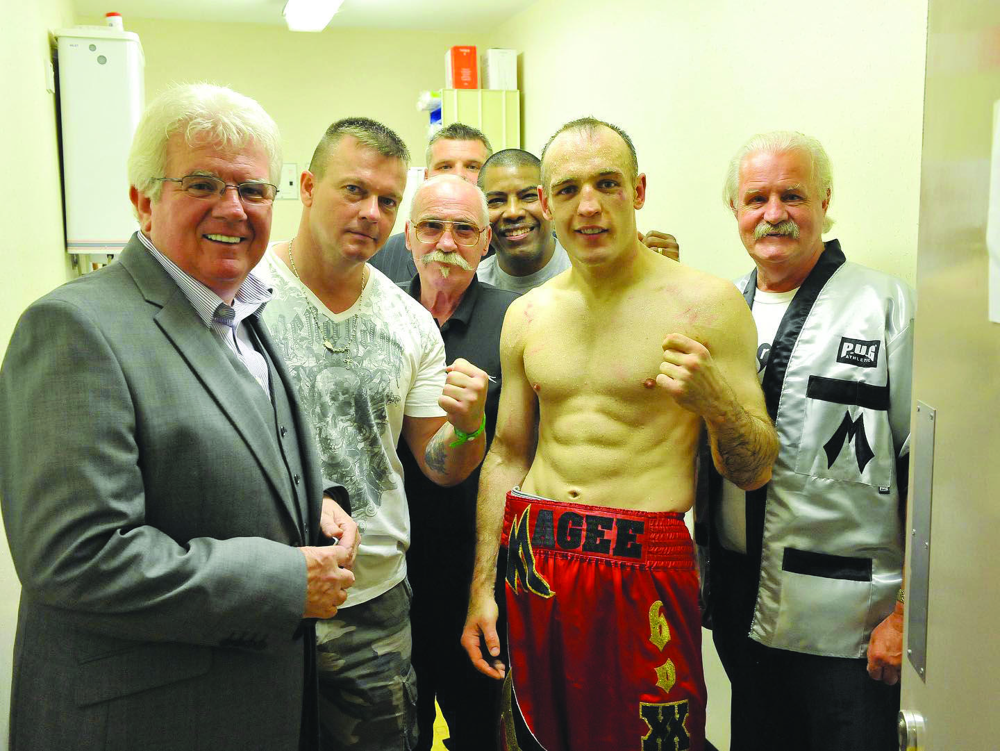The late John Rooney (far right) with Brian Magee and team back in 2010