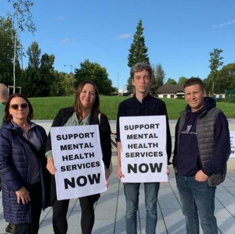 SUPPORT: Councillor Michael Collins at a rally this week to support West Wellbeing