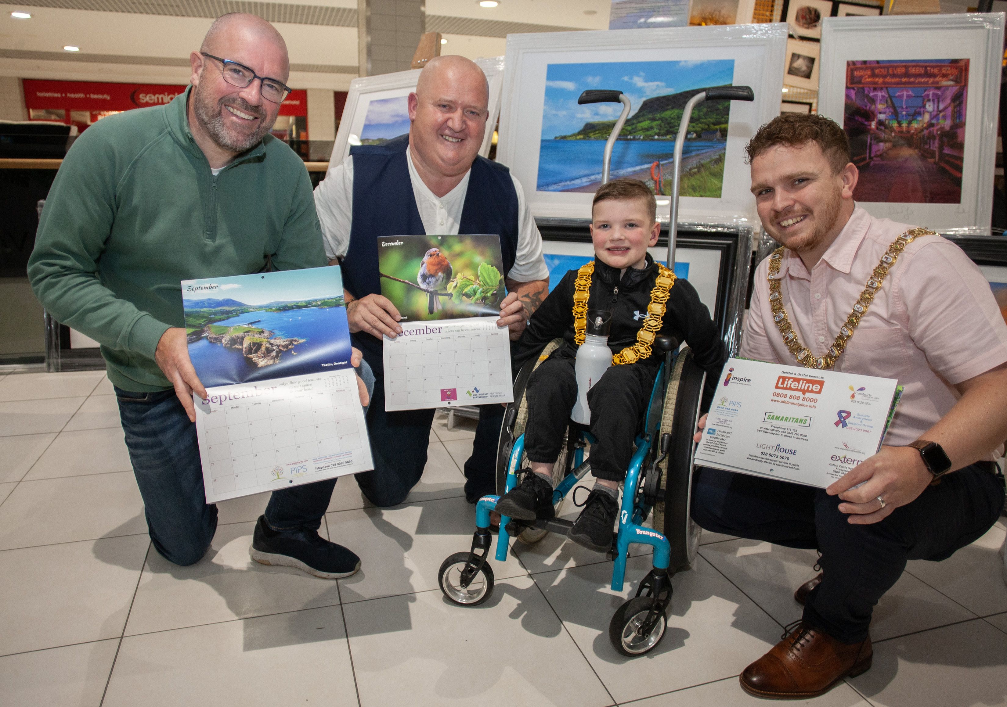 CALENDAR LAUNCH: John Mallon with John Jones (Kennedy Centre Manager), Dáithí Mac Gabhann and Lord Mayor Ryan Murphy