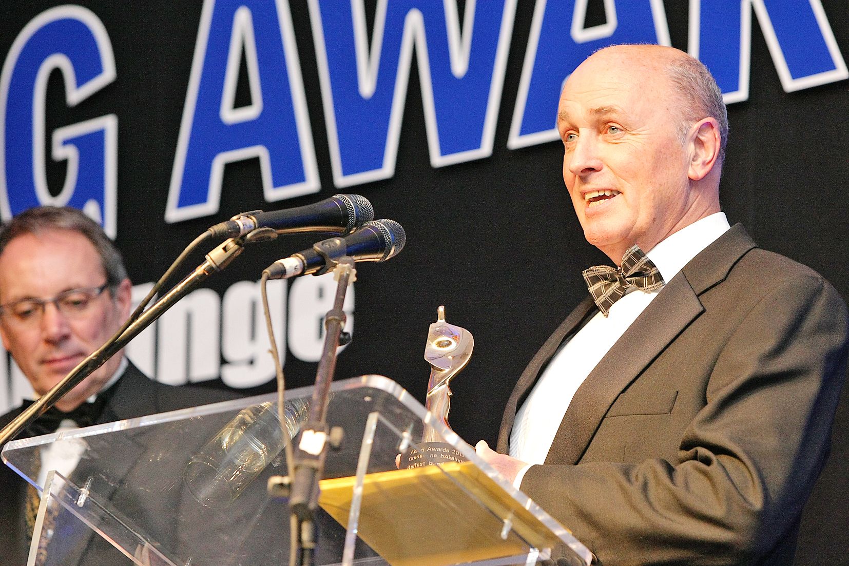 BEST OF BELFAST: Alan McCartney from Skainos in East Belfast picks up the Belfast Brand Award at the 2013 Aisling Awards ceremony