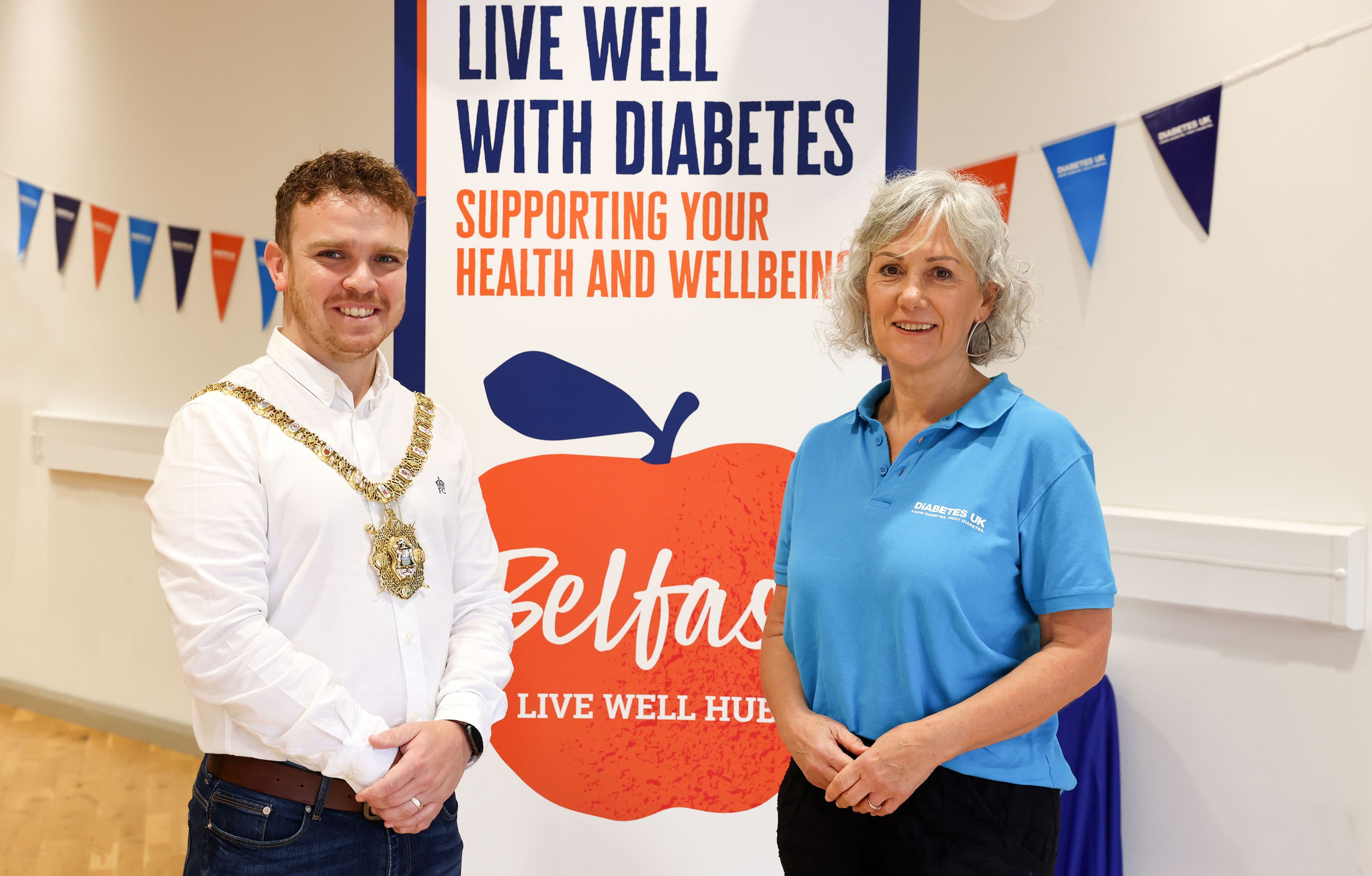 LAUNCH: Lord Mayor Ryan Murphy and Tina McCrossan (Diabetes UK Northern Ireland Director)