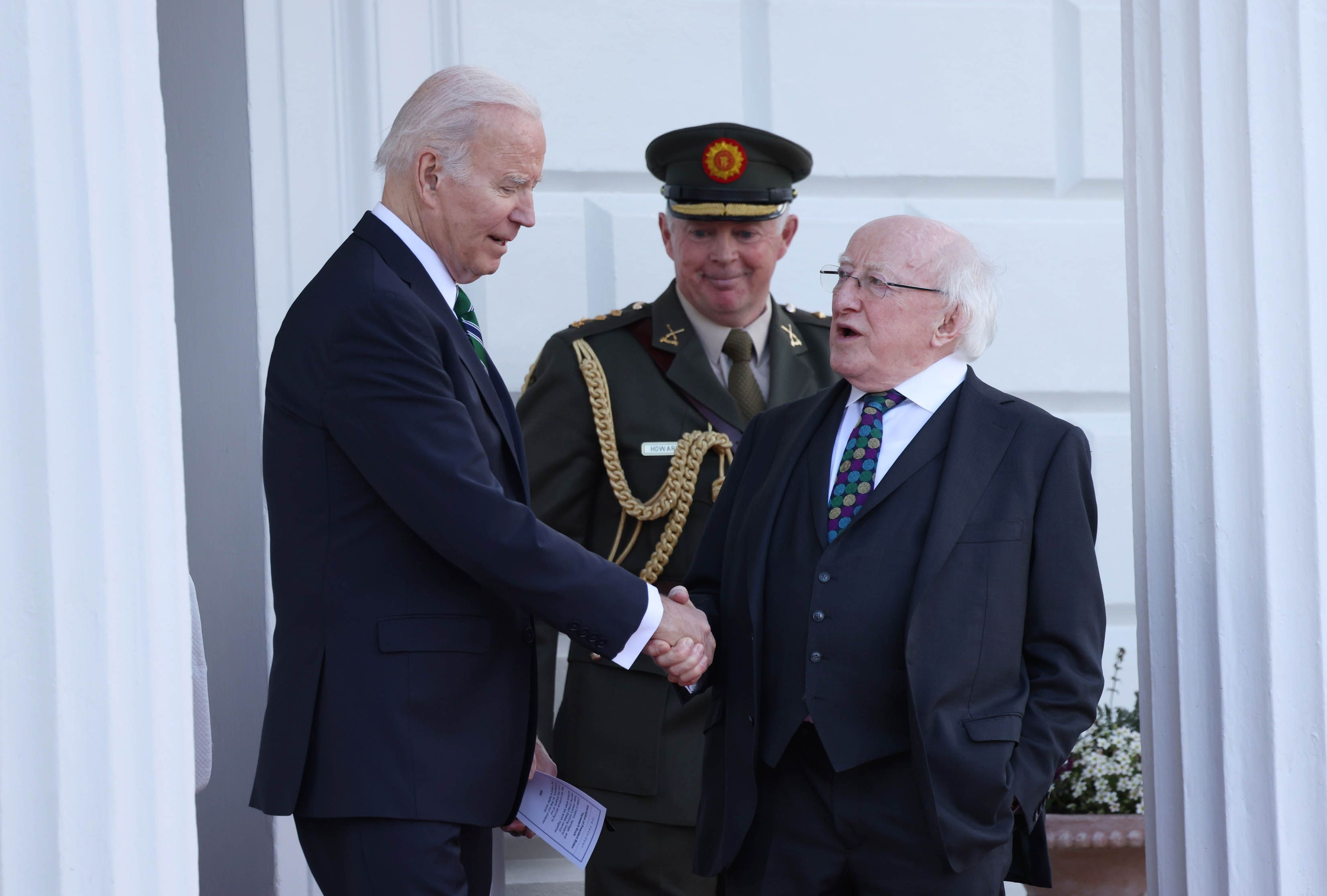 MEETING: President Joe Biden meets President Michael D Higgins in Ireland back in April last year