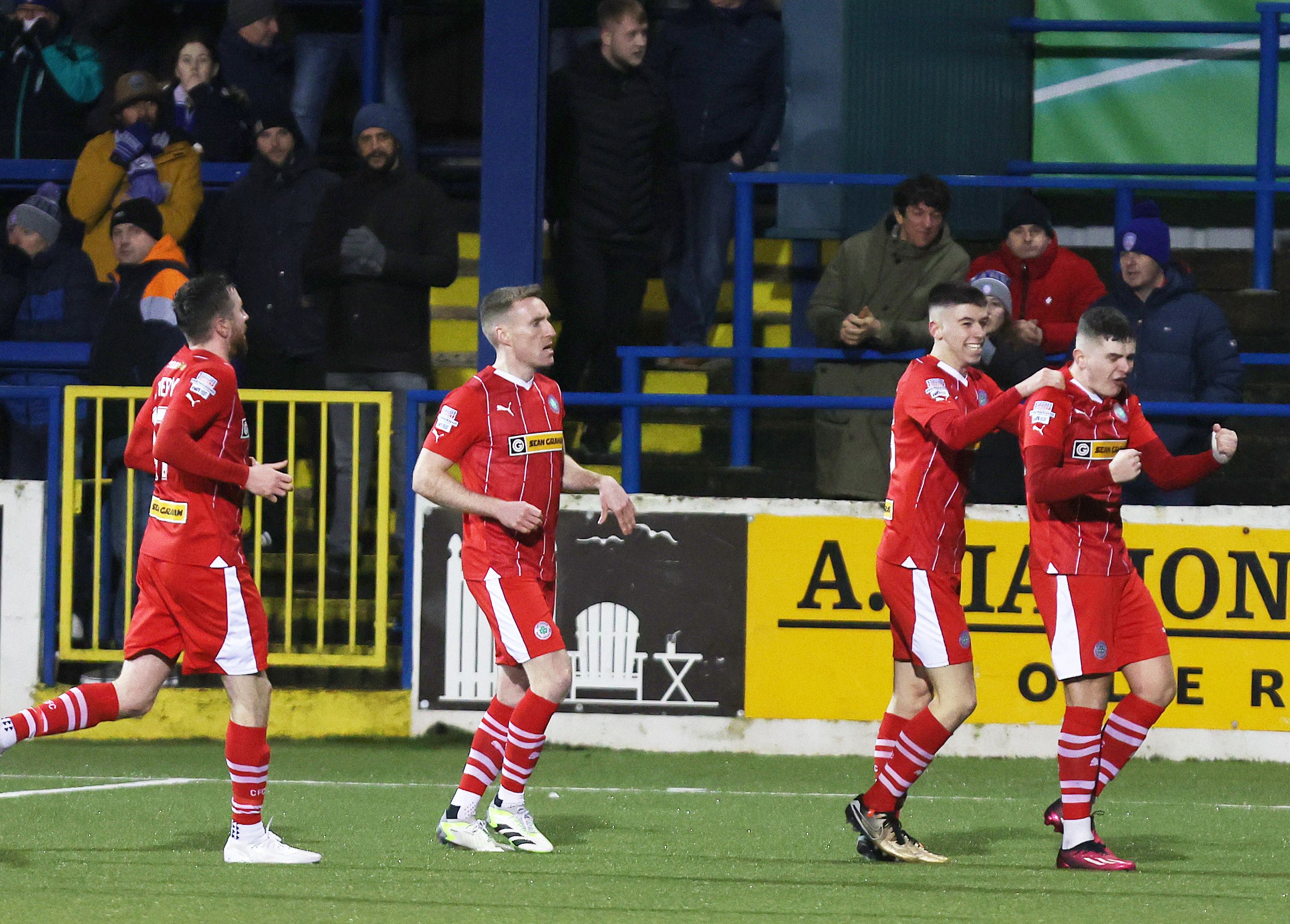 Ronan Hale opens the scoring in extra-time on Friday 