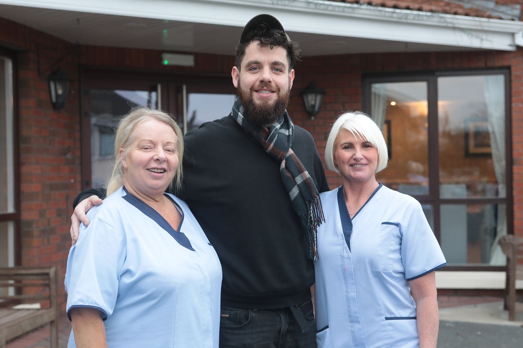 SPECIAL VISIT: John Garrity with Patricia Brown and Ursula Predergast from Brooklands Care Home