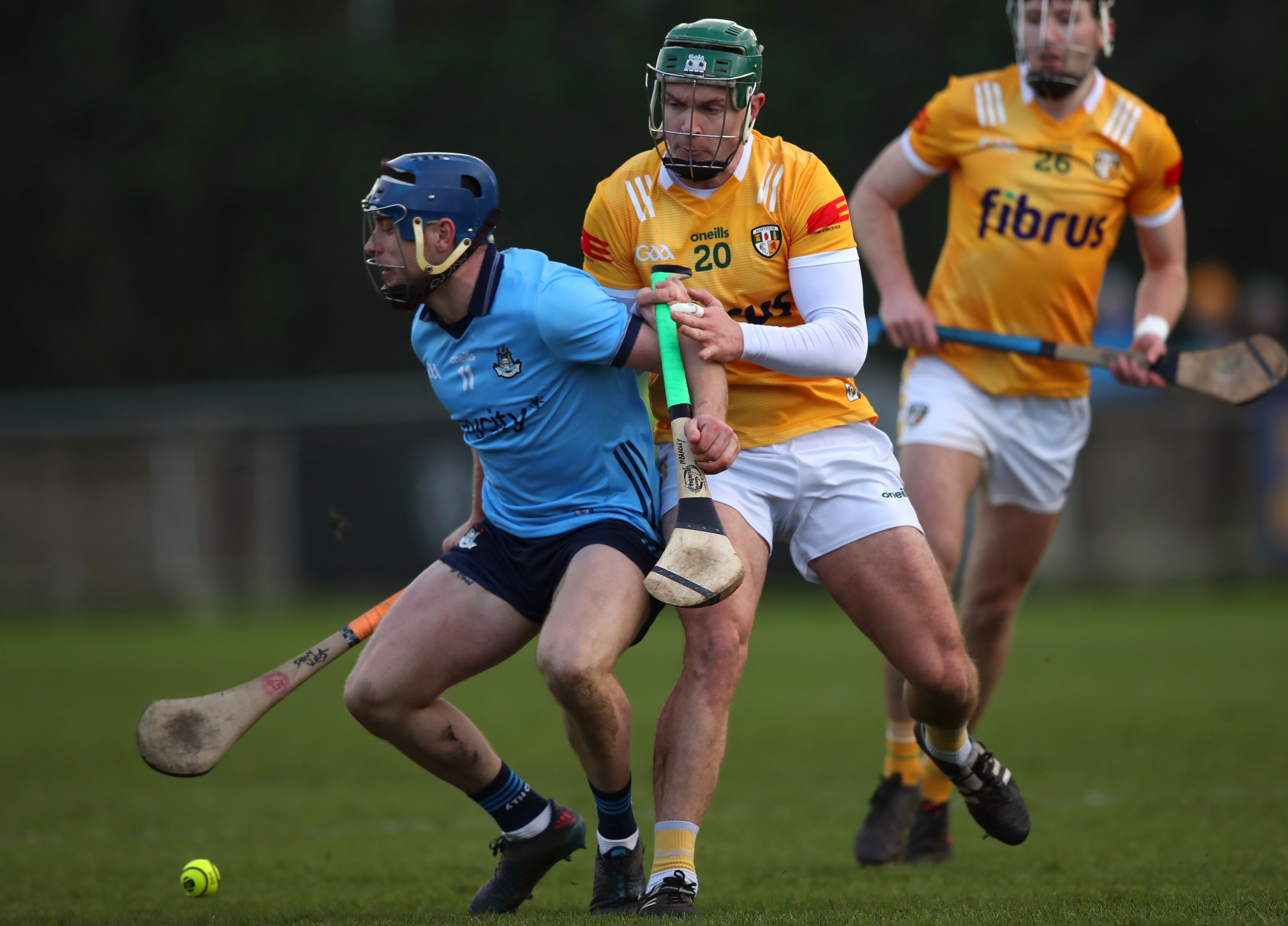 Stephen Rooney challenges Davy Keogh during Sunday\'s game in Parnell Park