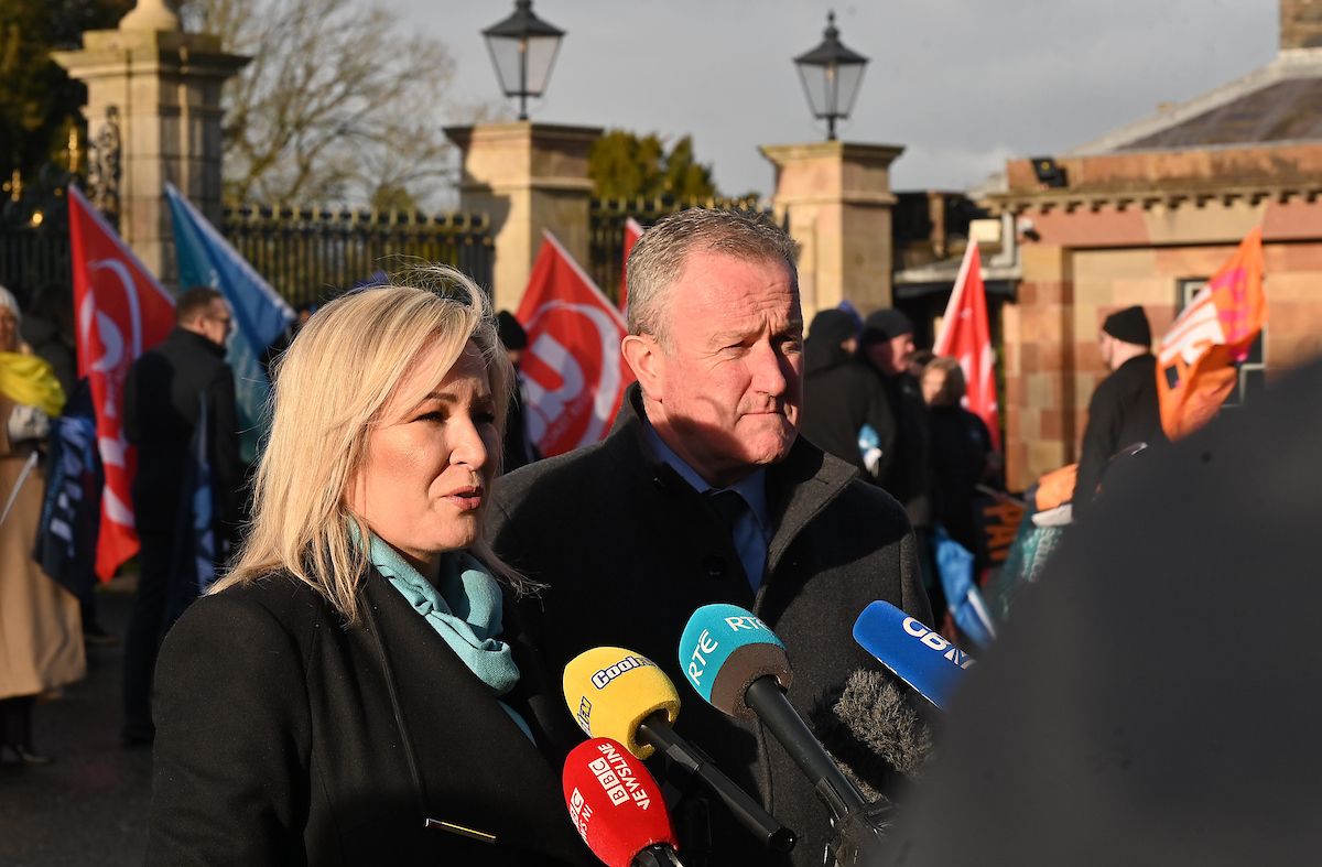 END OF THE ROAD: Sinn Féin\'s Michelle O\'Neill and Conor Murphy this week at the Hillsborough talks