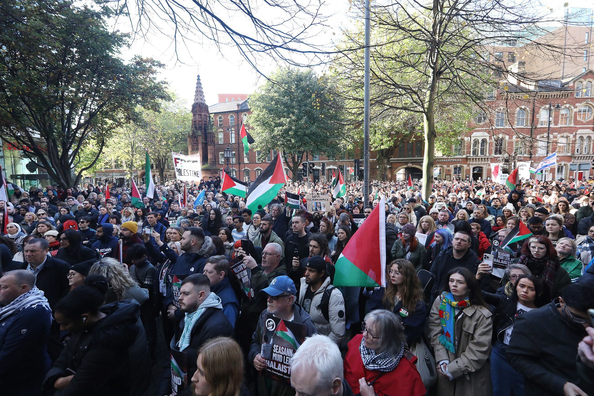 ACTION: Protestors during one of the recent marches held in Belfast in support of Gaza