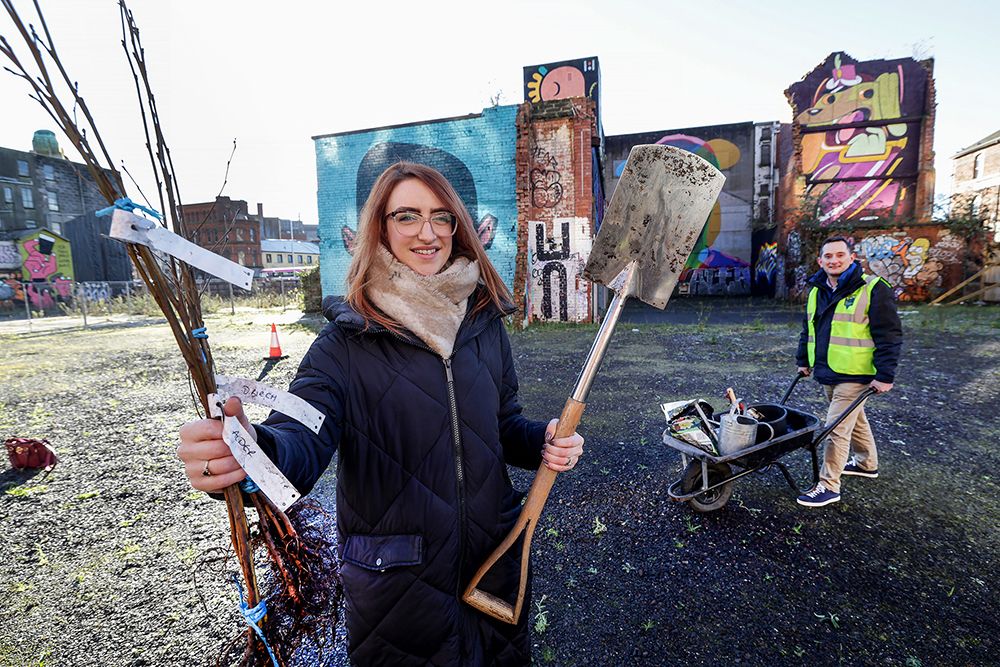 NEW VENTURE: Councillor Clíodhna Nic Bhranair, Chair of Belfast City Council’s City Growth and Regeneration Committee with Dave Morton Director for NI and Scotland, The Conservation Volunteers
