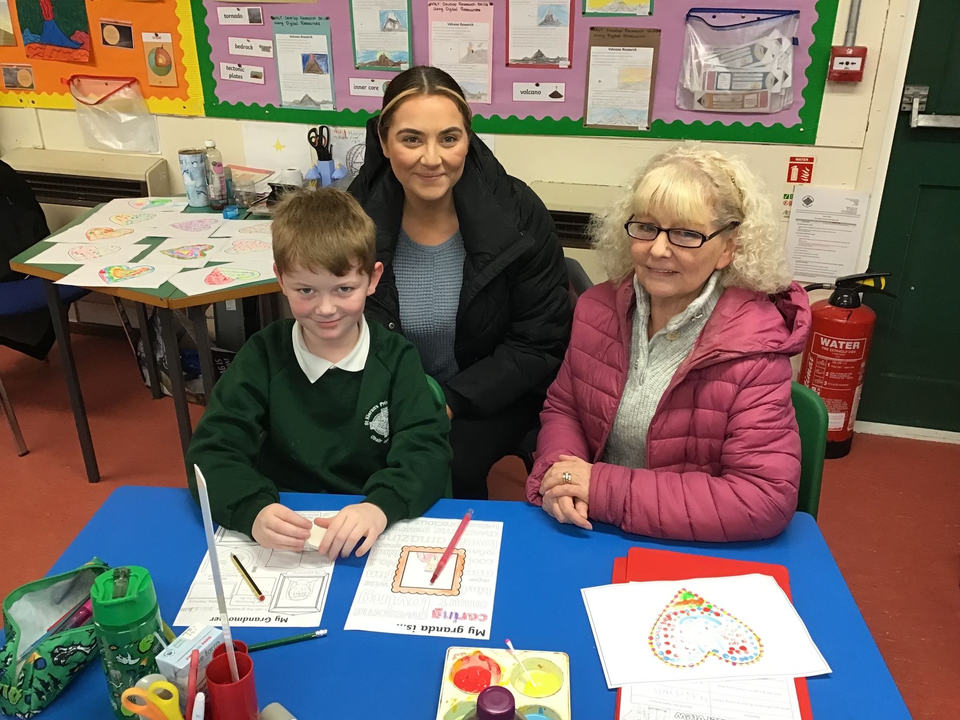 Adam with his mum and granny