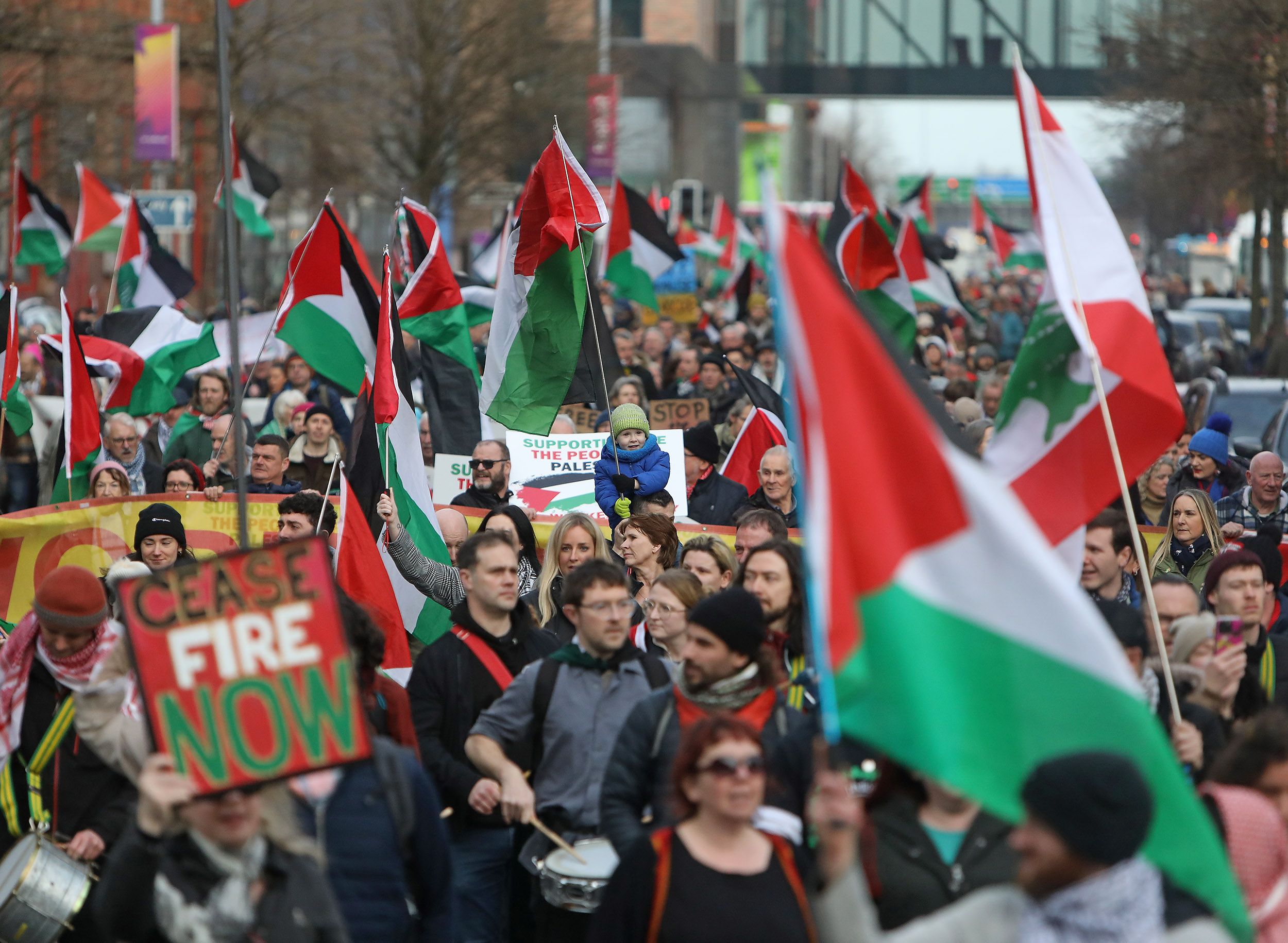 CEASEFIRE CALL: There was another large demonstration in support of Gaza on Saturday in Belfast