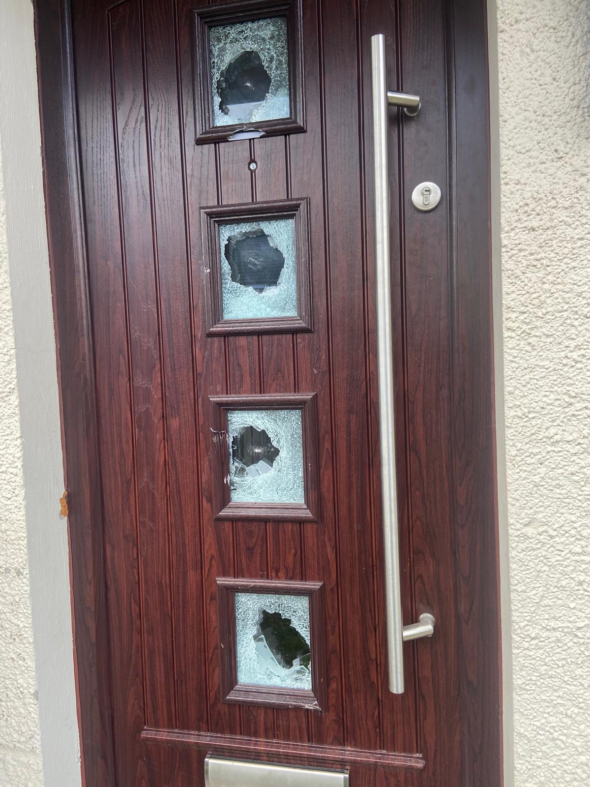 ATTACK: The damage to a property in Ardcaoin on Monday evening