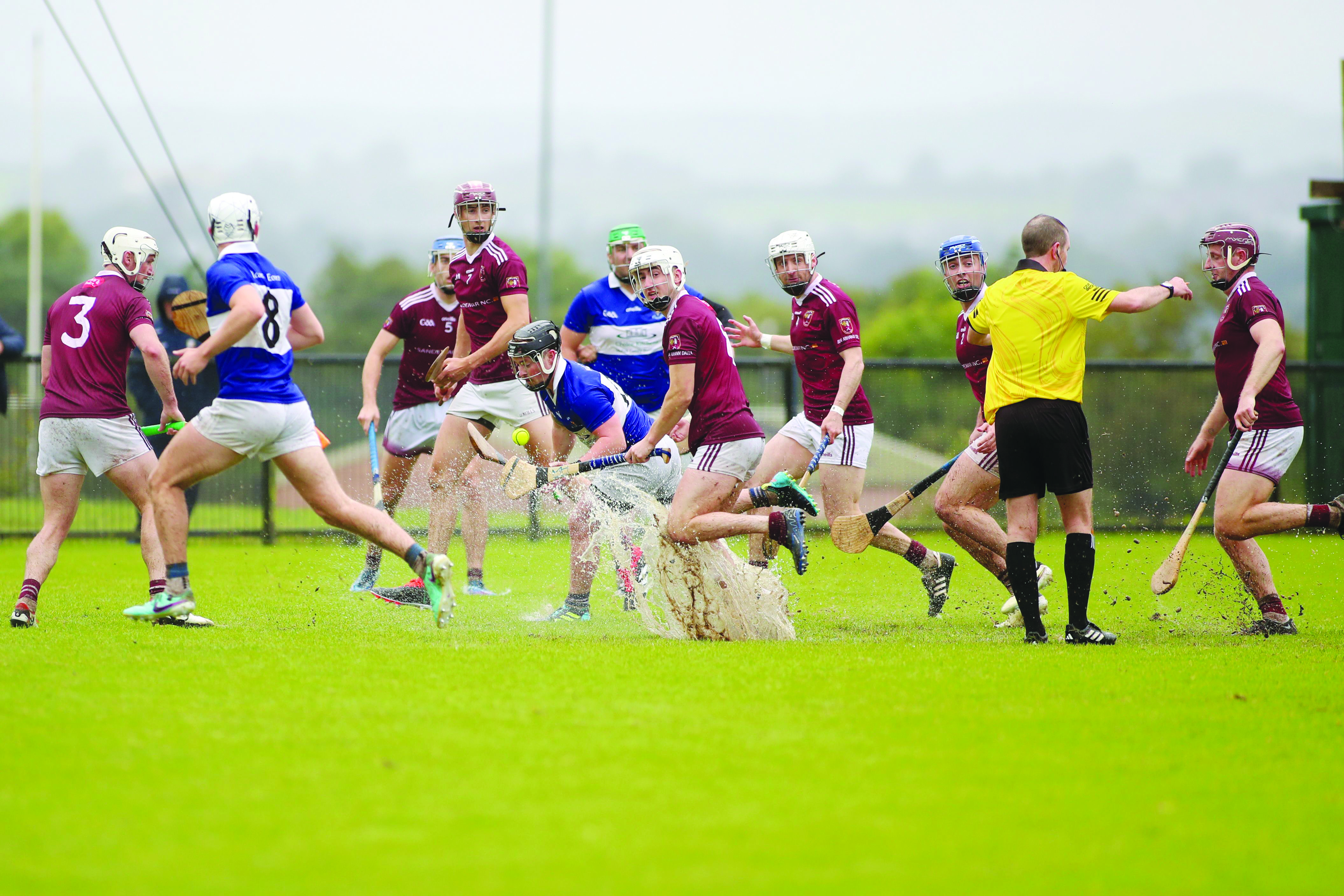 Cushendall overcame St John’s in dreadful conditions during the group phase but Saturday’s semi-final rematch has much greater jeopardy