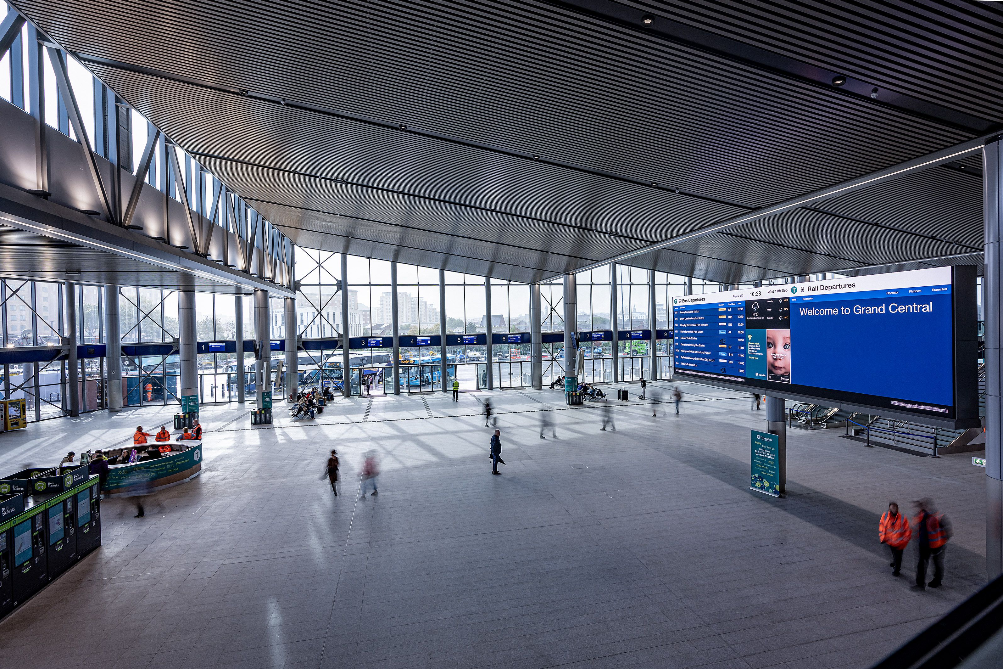 TRAINS COMING: Belfast Grand Central Station