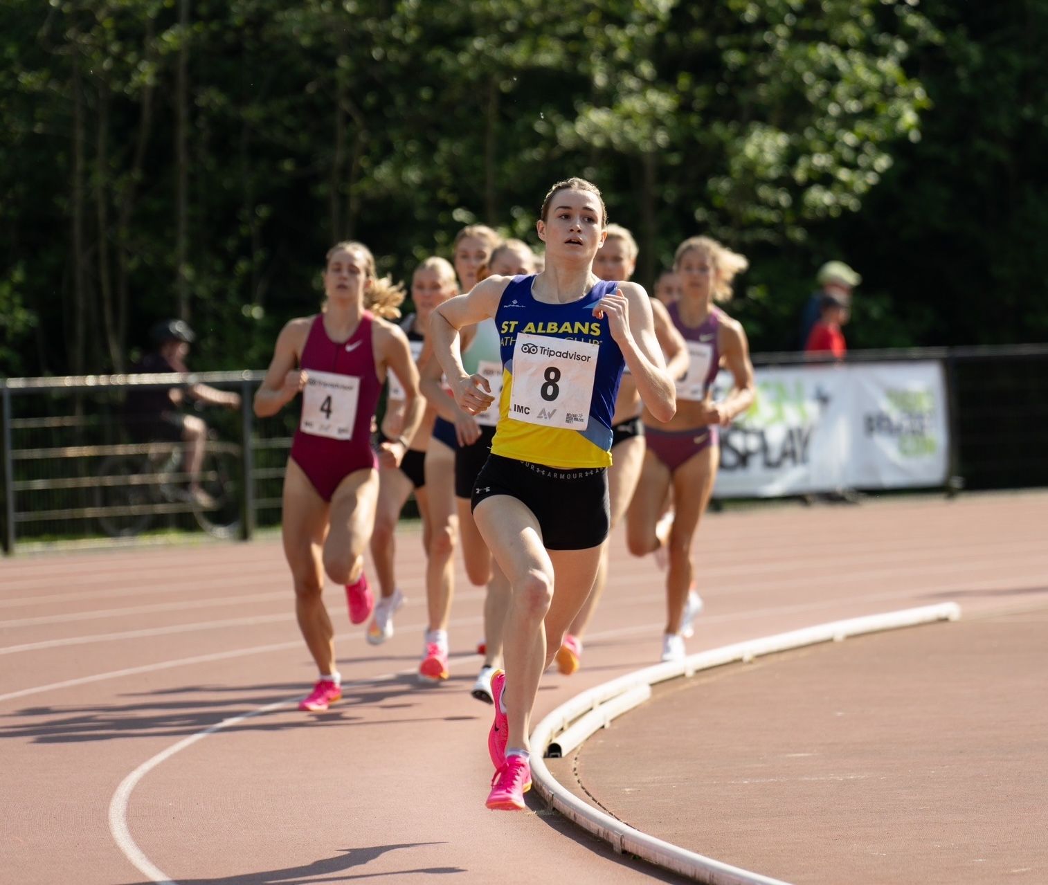  Phoebe Gill clocked 1:57.86 to set a women’s 800m at the Mary Peters Track in May 