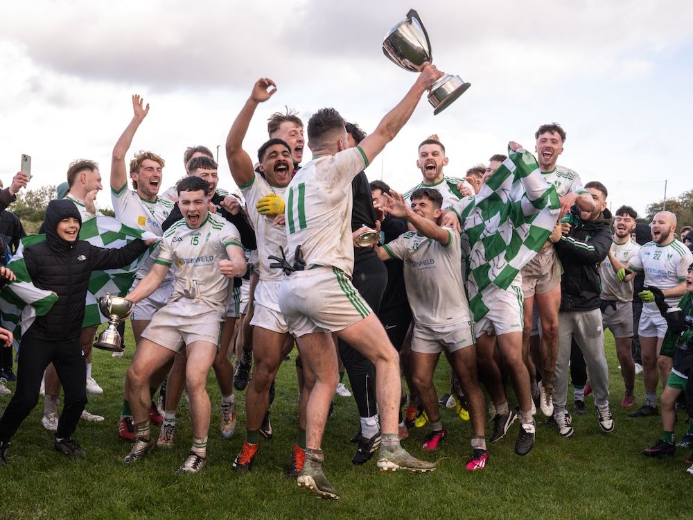 St Comgall\'s celebrate their championship win 