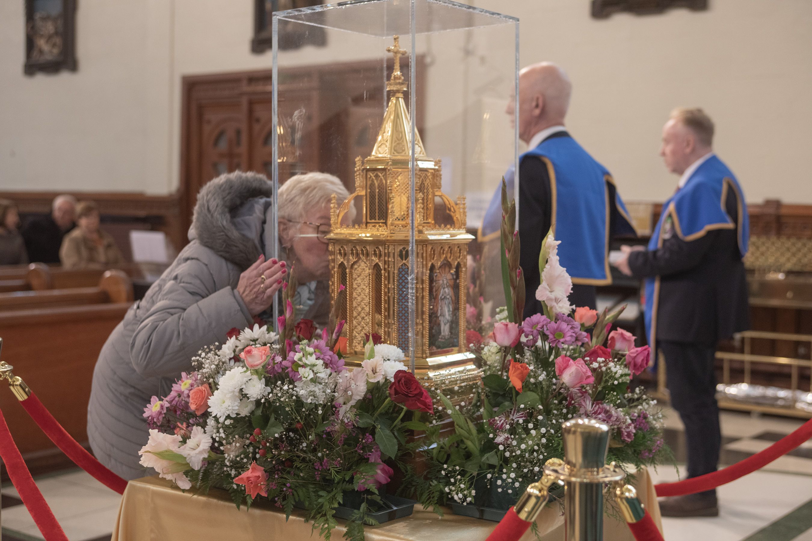 HISTORIC MOMENT: The relics of Saint Bernadette in St Mary\'s, Chapel Lane this afternoon