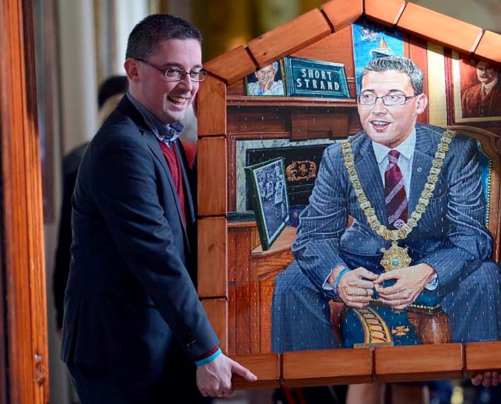 REMOVAL: A portrait of former Belfast Lord Mayor Niall Ó Donnghaile is to be removed from Belfast City Hall