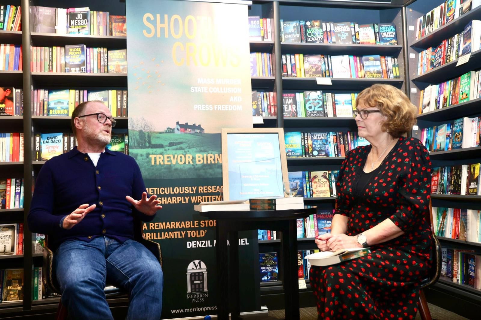 NEW BOOK: Trevor Birney with Susan McKay at the launch of Shooting Crows