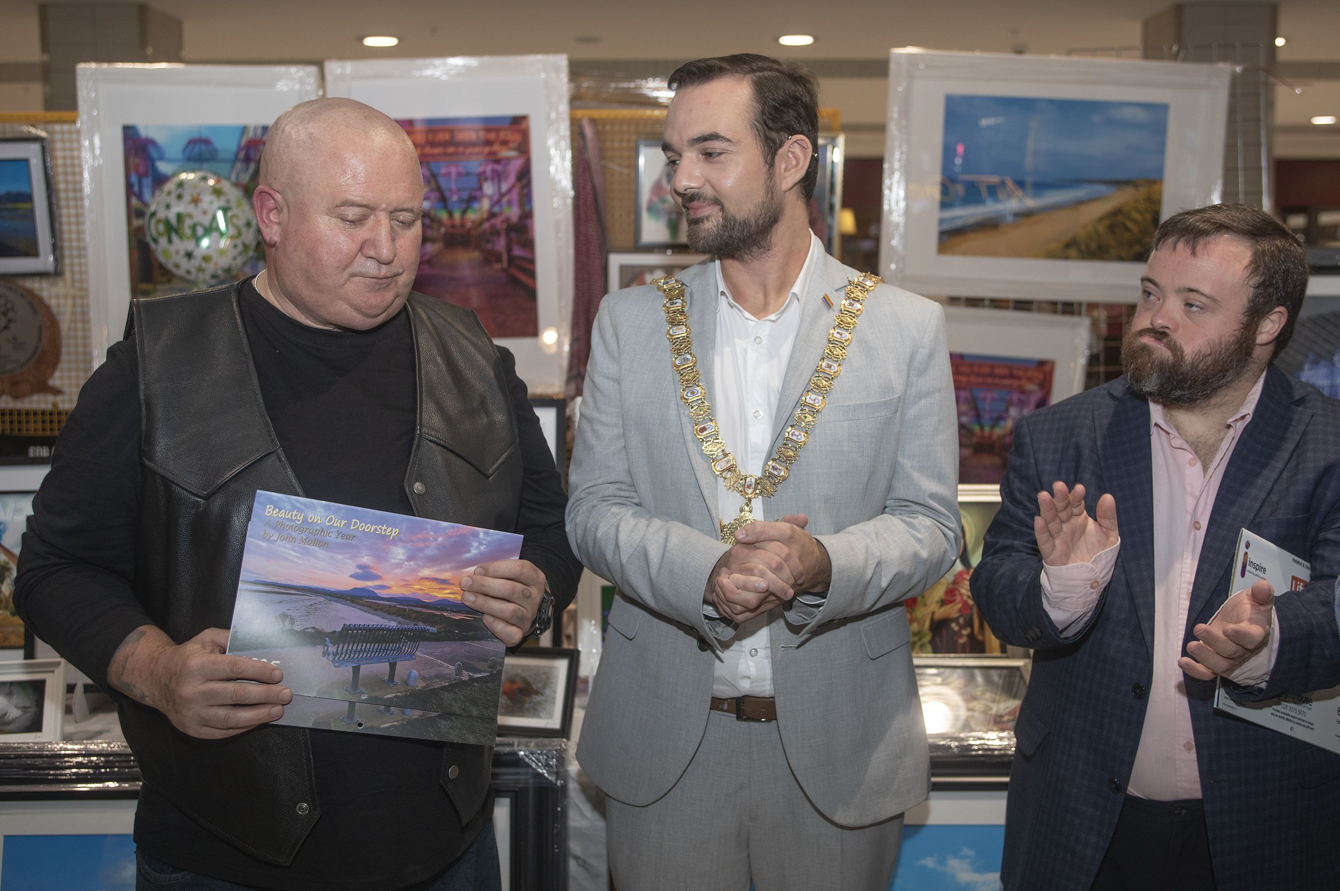 NEW CALENDAR: John Mallon with Lord Mayor Micky Murray and acclaimed actor James Martin