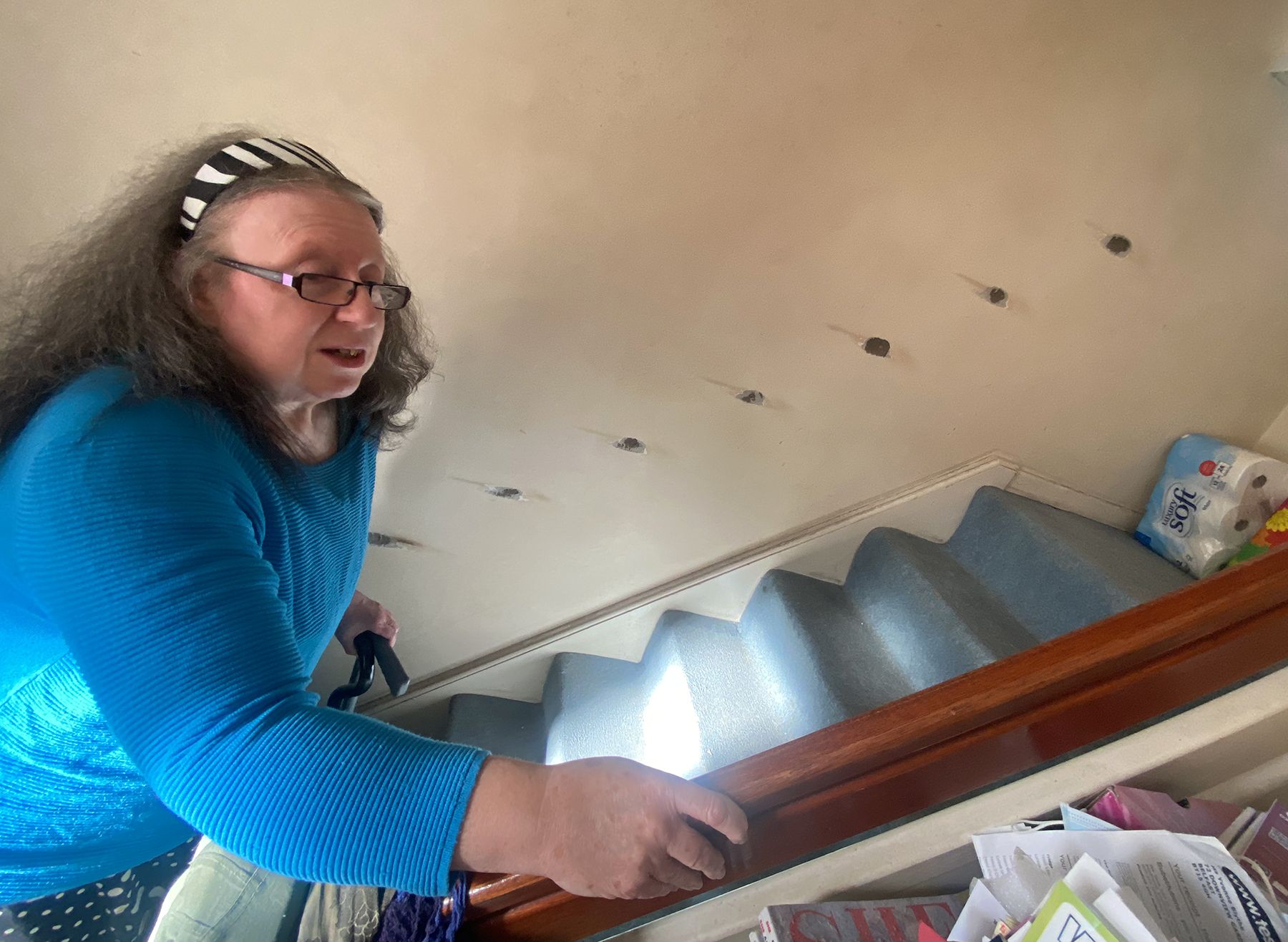 STRUGGLE: Yvonne Blythe faces a daily struggle going up and down the stairs of her home