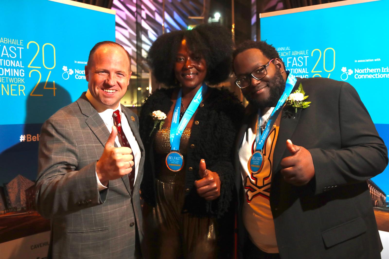 \'LONG WAY TO BUFFALO, LONG WAY TO BELFAST CITY TOO\': Congressman Tim Kennedy with honorees Zeneta Everhart and her son Zaire Goodman