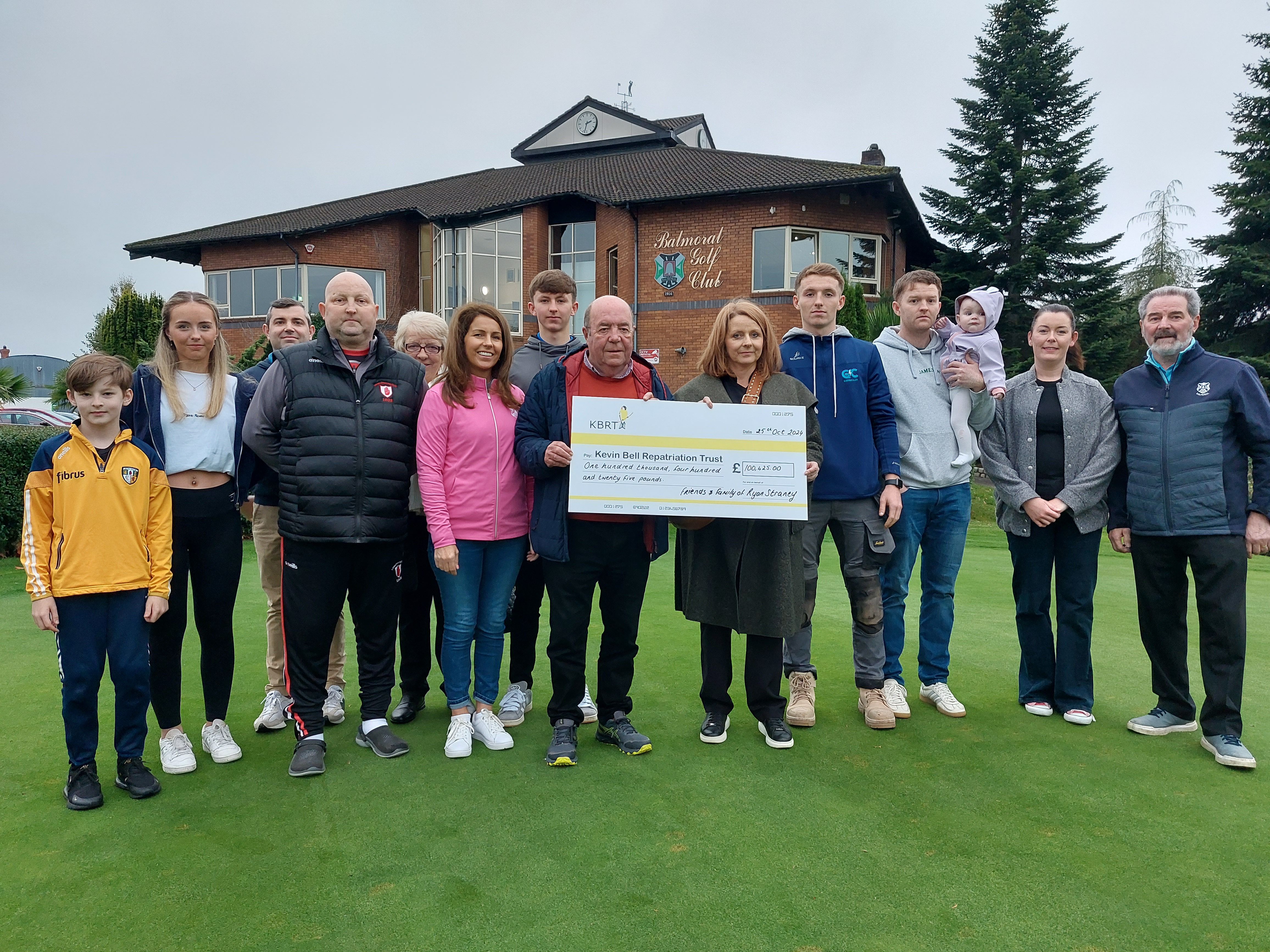 \'SIGNIFICANT AMOUNT\': Ryan\'s mum Sharon Fegan presents the cheque to Colin Bell