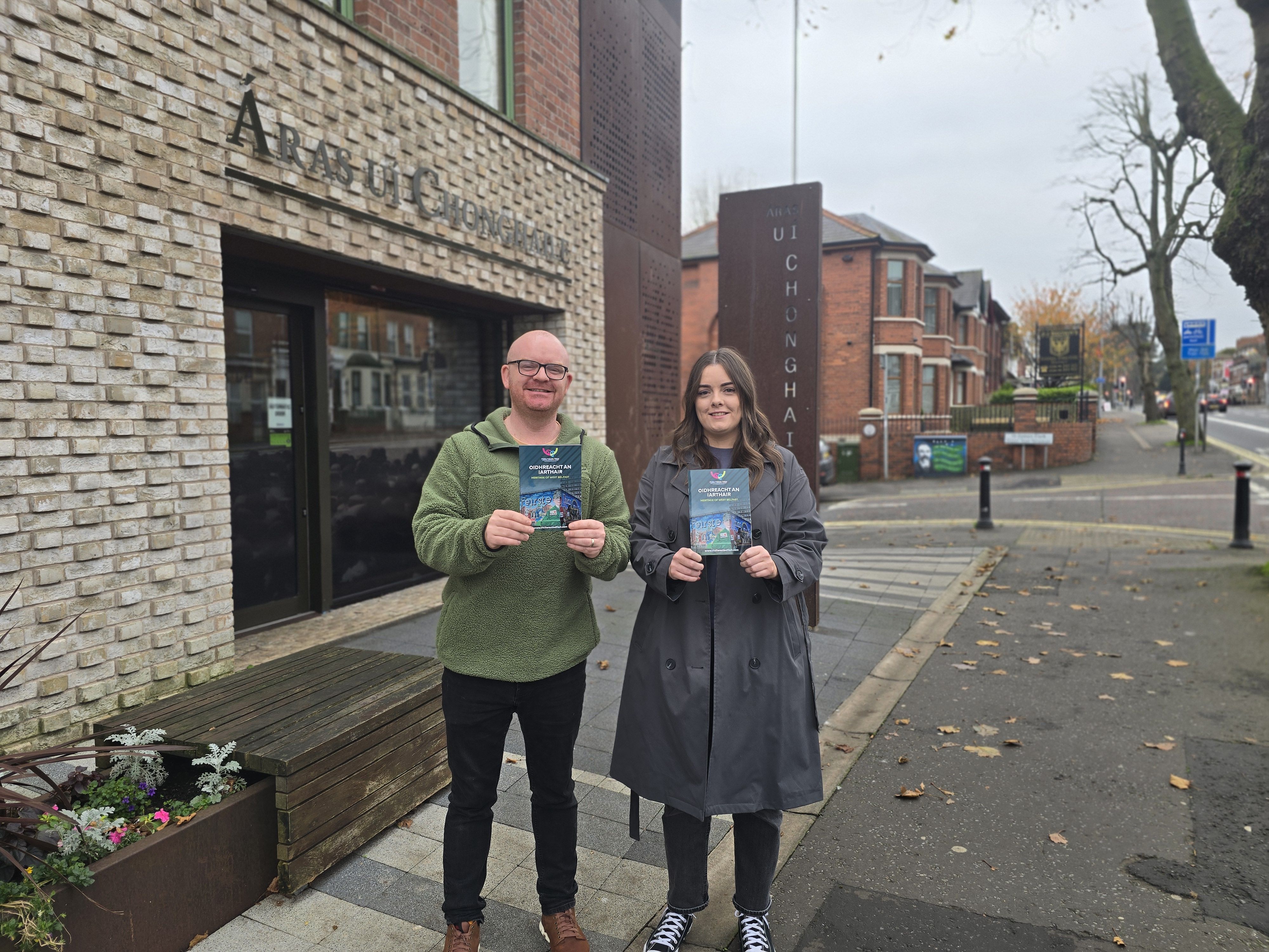 INFORMATIVE: Tony McDonagh and Eimear Hargey from Fáilte Feirste Thiar with the new map