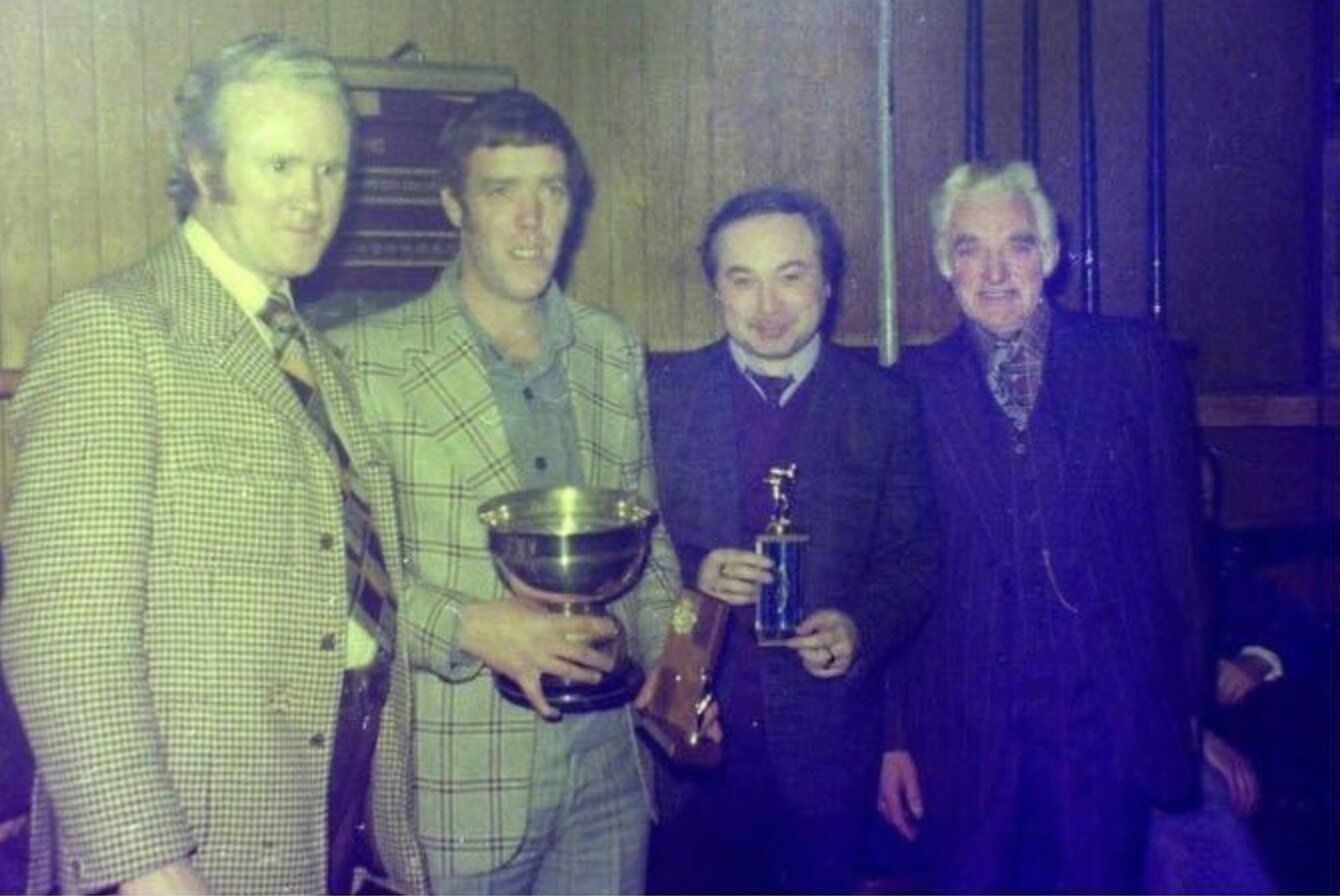 WEST CLUB: Billy McMahon (left) with other members of the West Club. His minutes cover the club\'s Entertainment Committee from 1974-1978