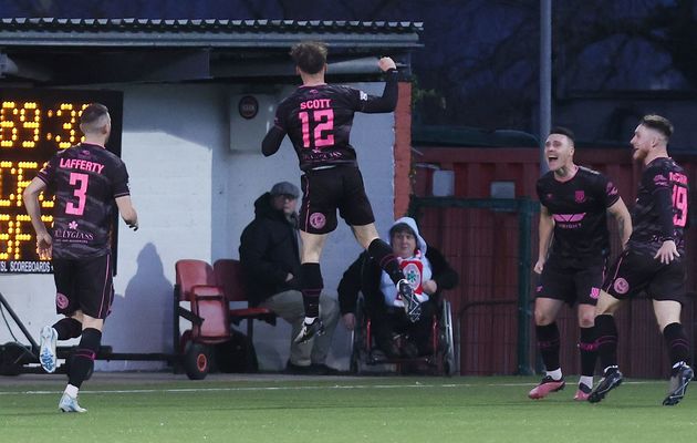 Andy Scott celebrates his goal