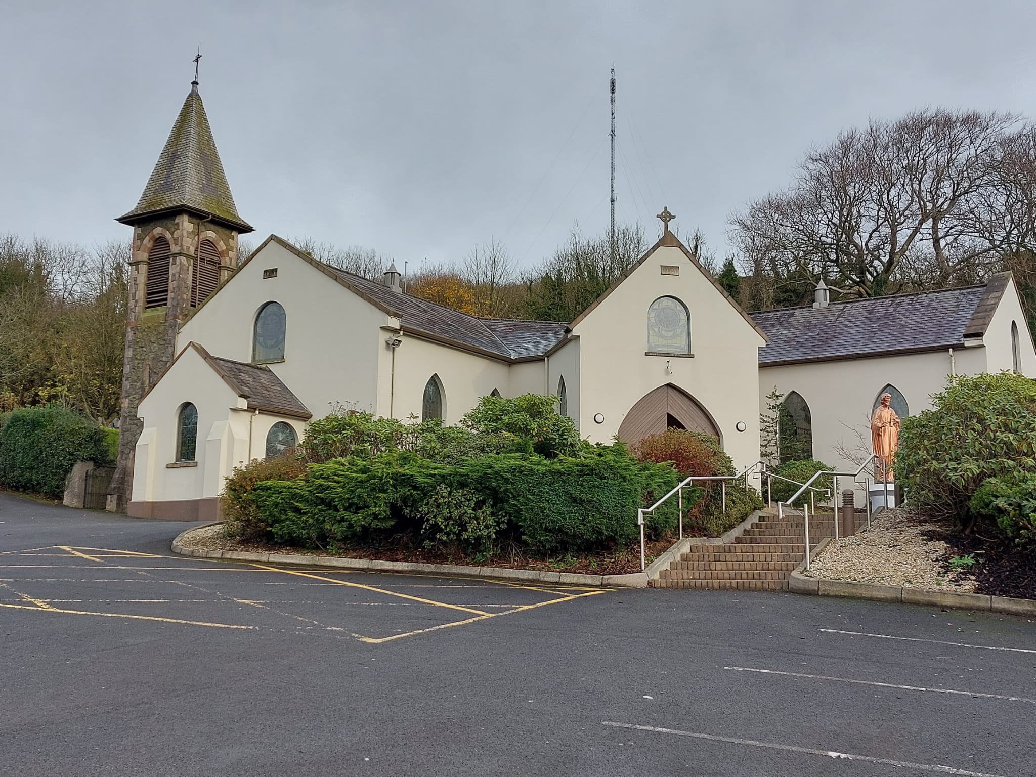 TRAGIC ACCIDENT: The carpark of St Joseph\'s Church in Hannahstown where the accident took place