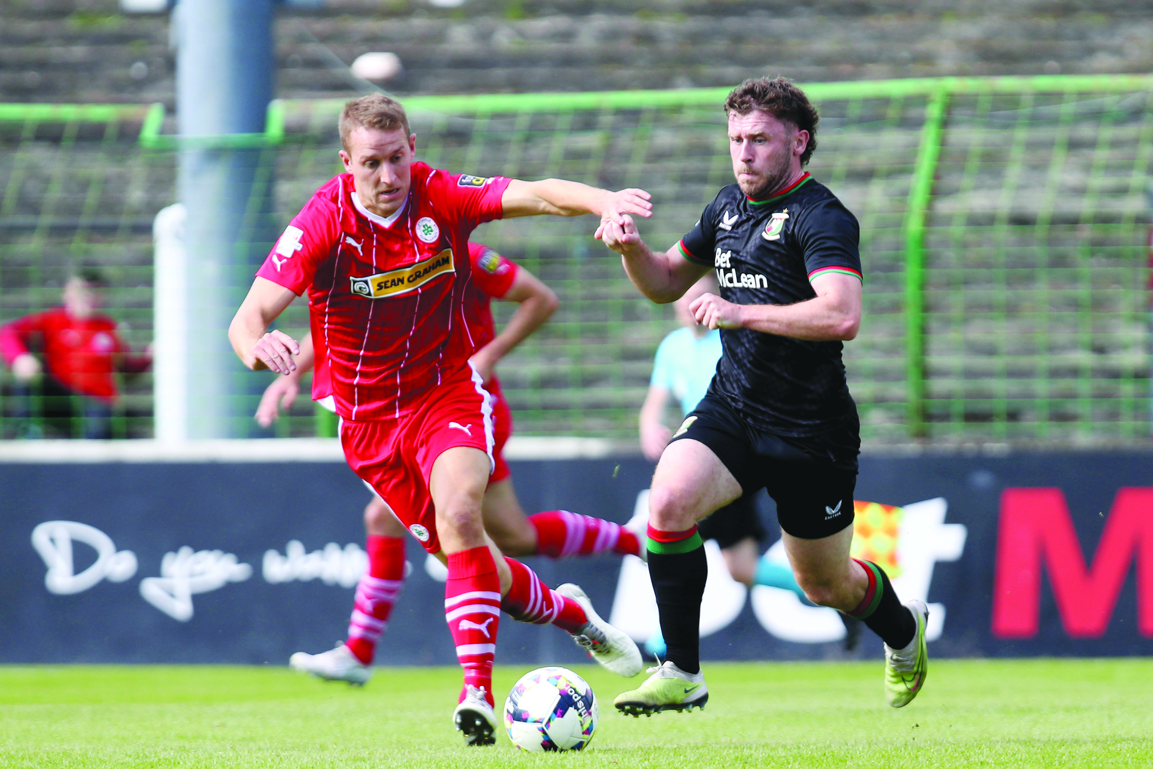 Jonny Addis (left) was withdrawn against Ballymena but manager Jim Magilton confirmed it was as a precaution