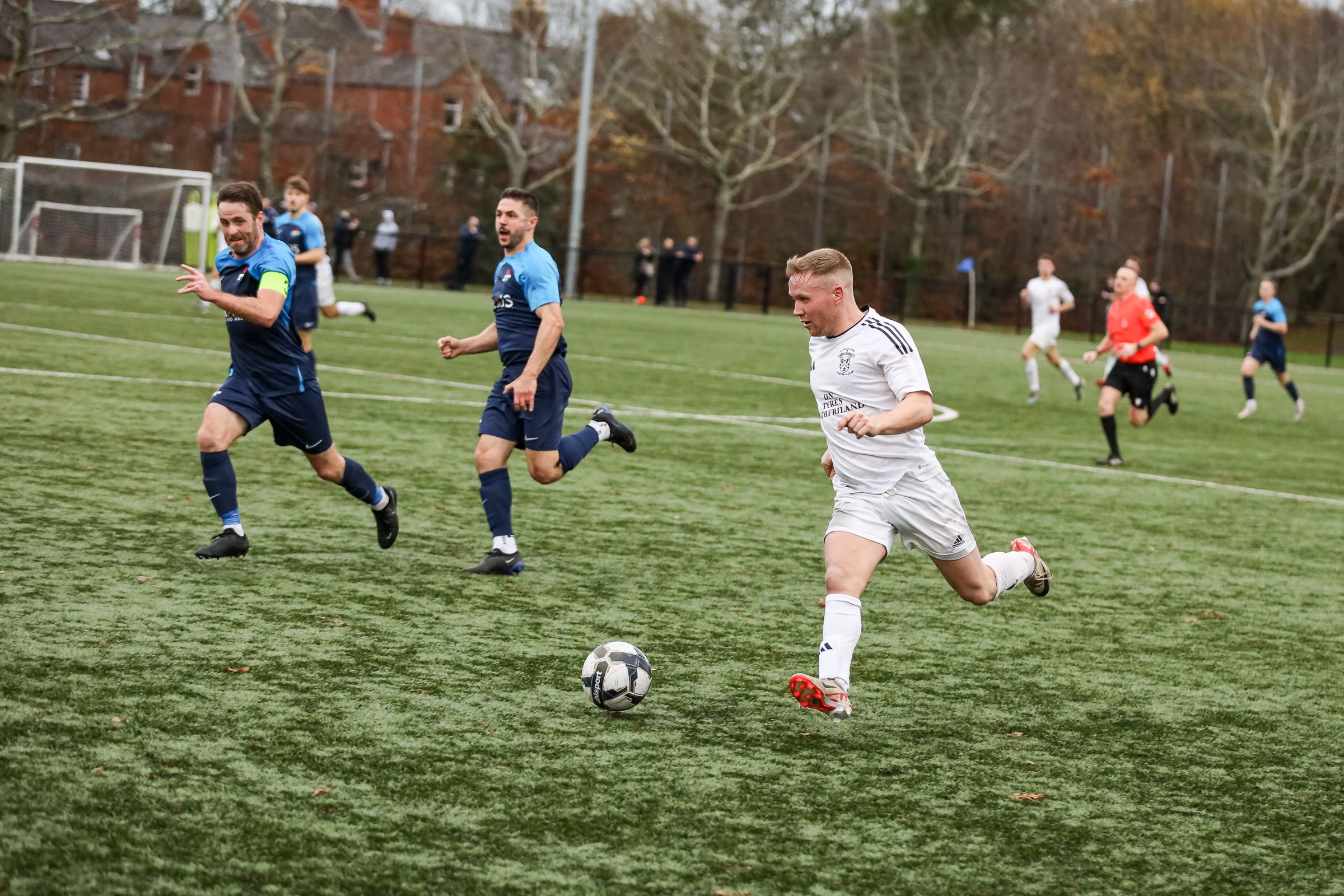 Ruairi Fitzpatrick takes on the Rosari defence at Ulidia on Saturday 