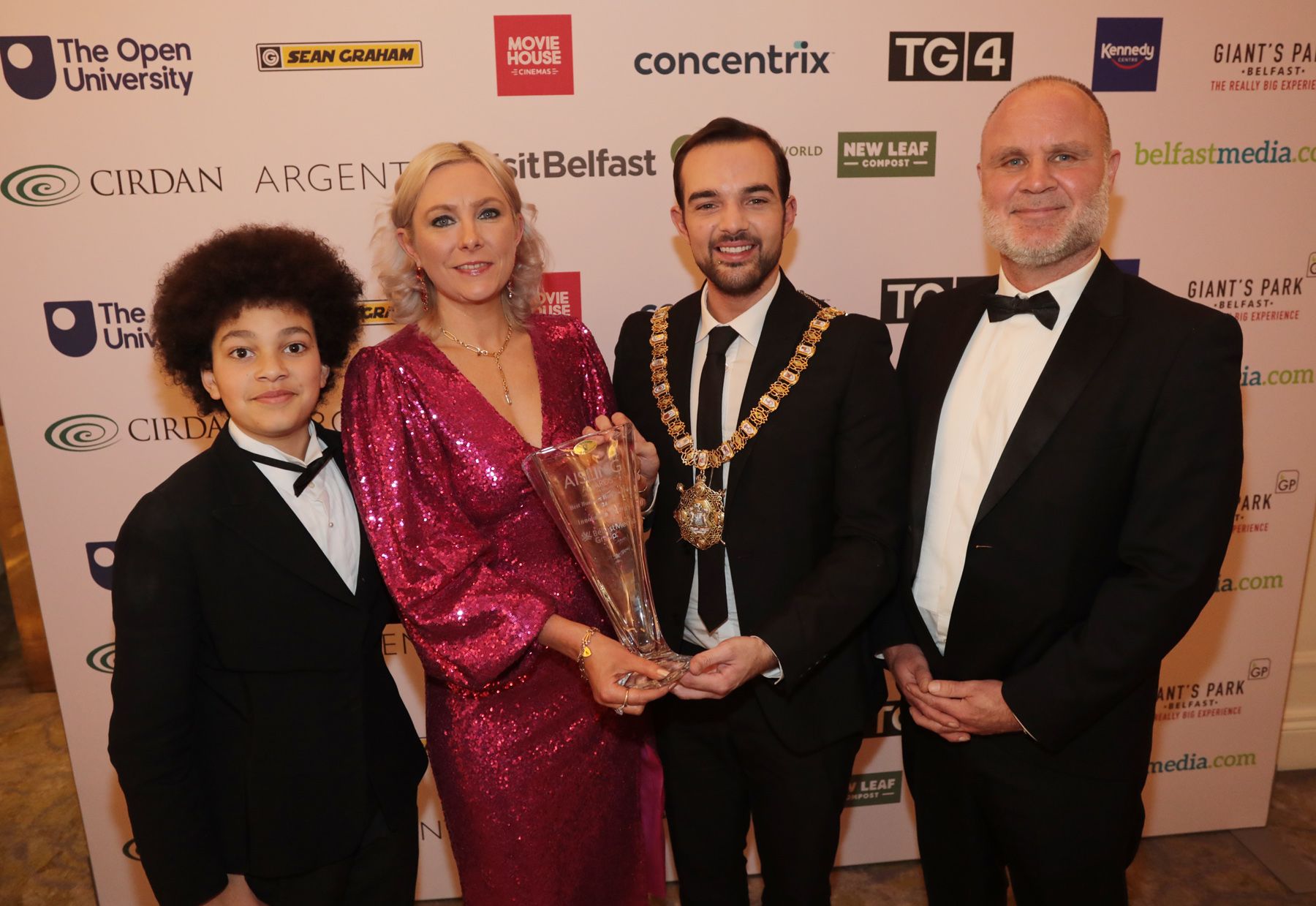 Business Award: Elliot McKeating, Orla McKeating and Shane Smith with Lord Mayor Micky Murray