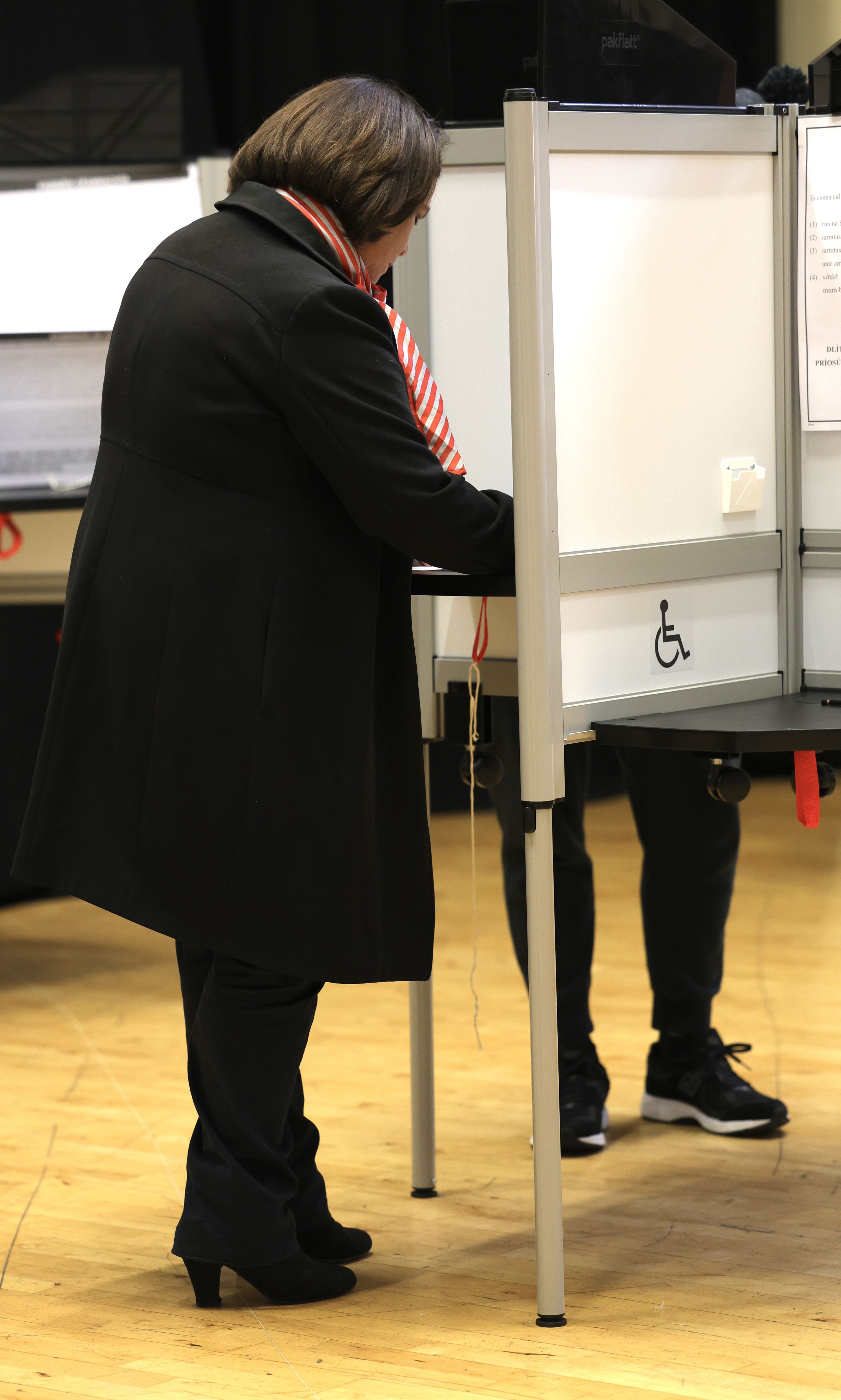 POLL: Sinn Féin leader Mary Lou McDonald casting her vote in the Deaf Village in Cabra