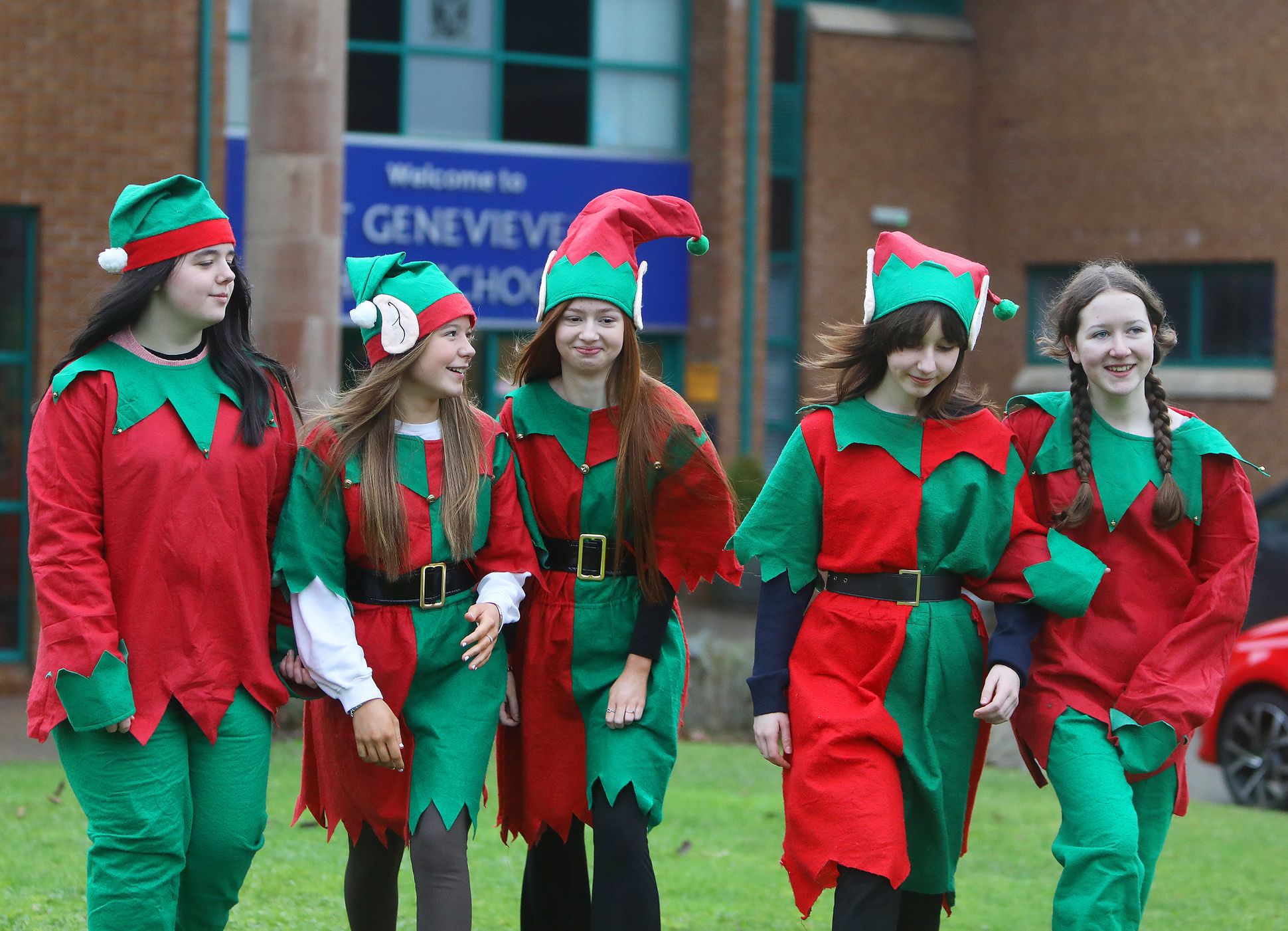 Elves Charlotte, Kirsten, Evie, Chloe and Yasmin 

