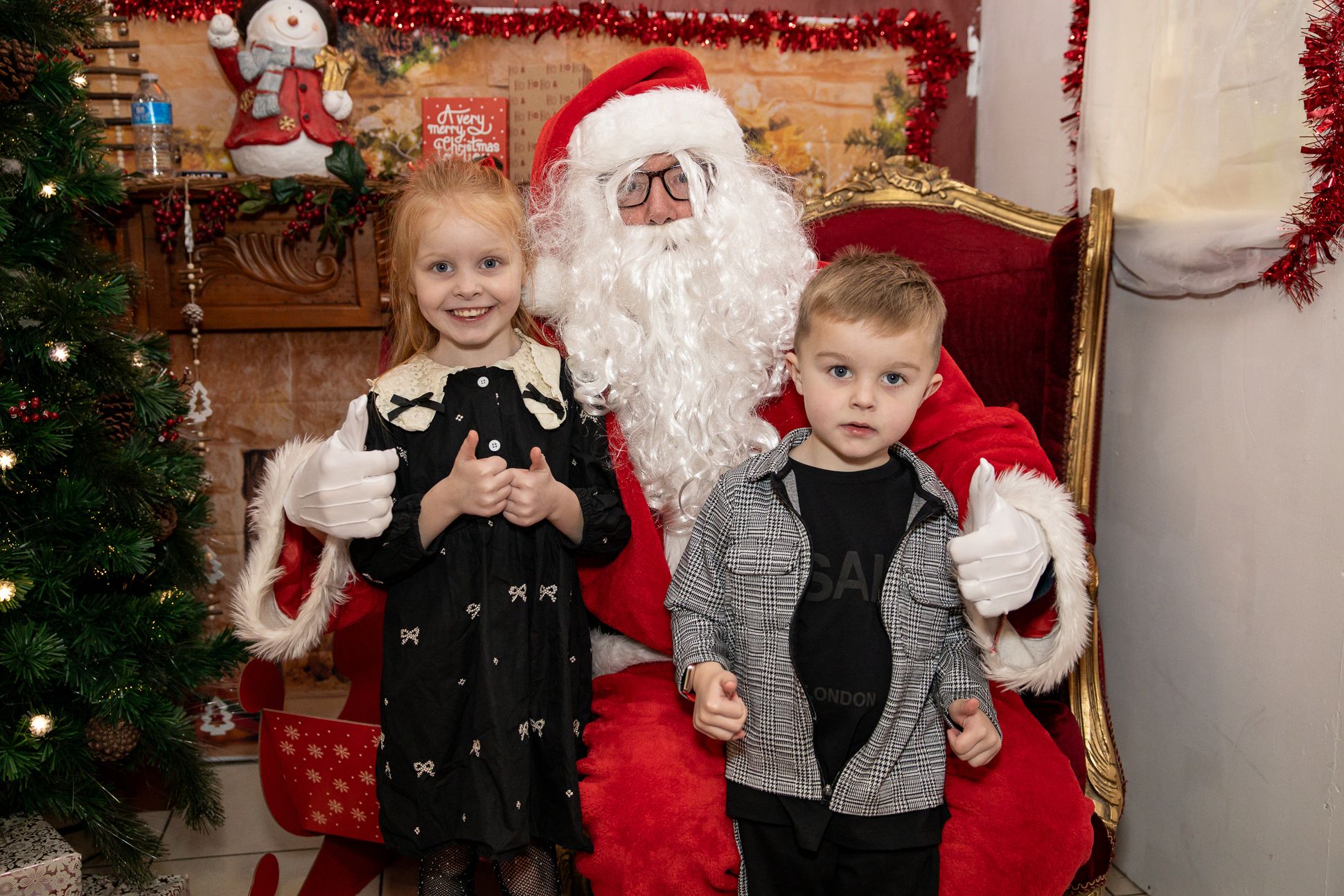 Enna and Dominic Marron with Santa Claus