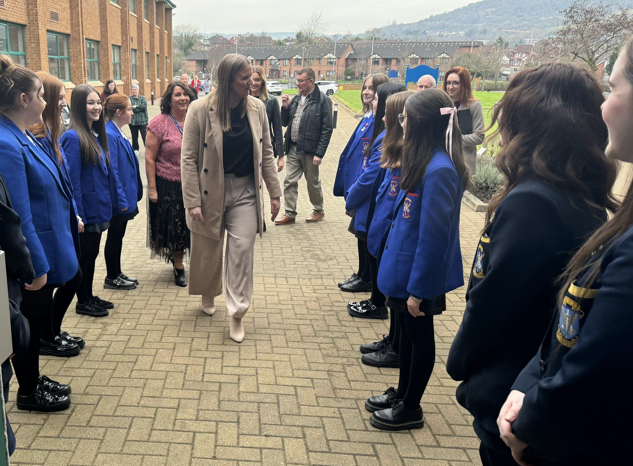 PRIZE-GIVING: Aisling Reilly MLA arriving at St Genevieve’s High School