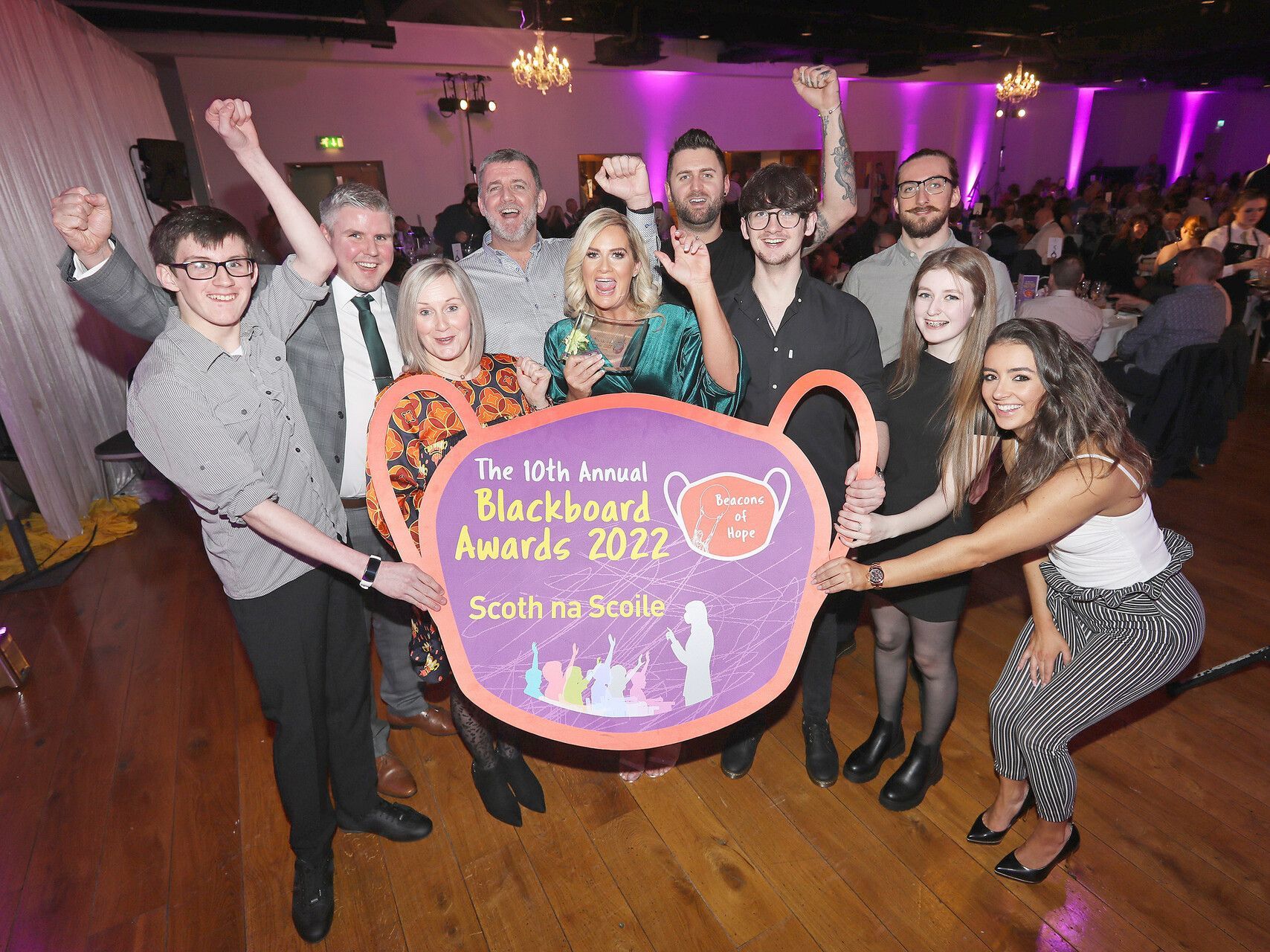 TEACHING HEROES: Teachers and staff from Cedar Lodge celebrate success at the 2022 Blackboard Awards in the Europa Hotel 