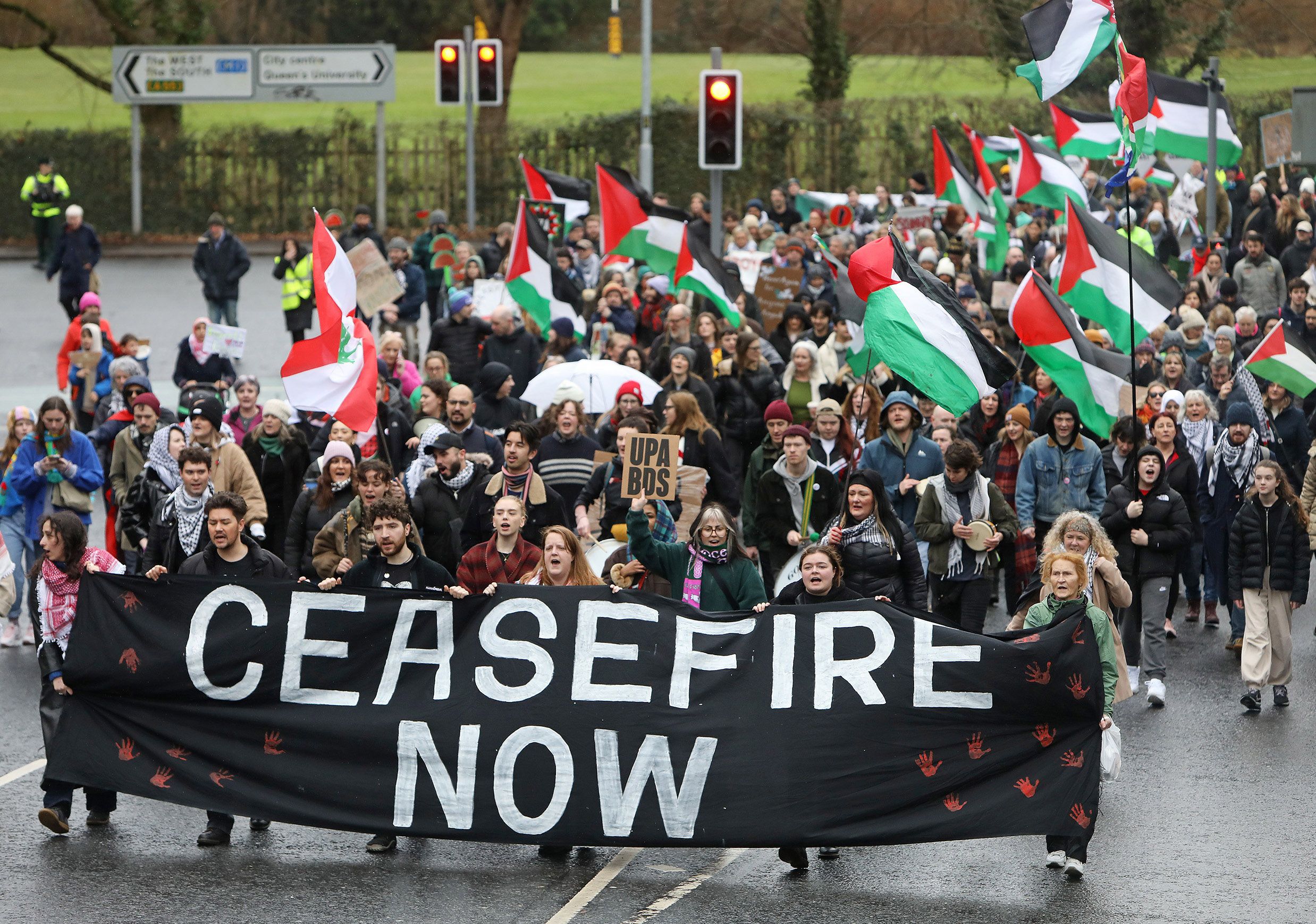 CEASEFIRE NOW: A Palestine solidarity march to the US Consul in Belfast last weekend