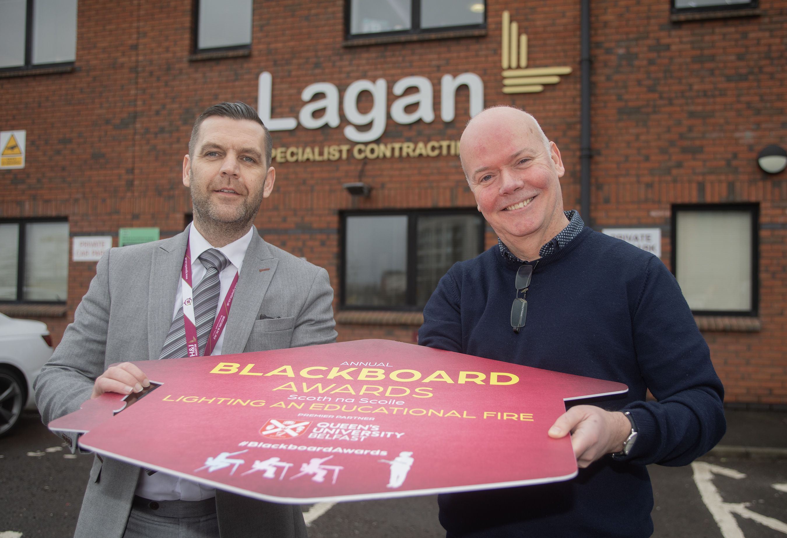 CAREER ROUTE: Kieron Millar, MD of H&J Martin, with Anthony Neeson, Belfast Media Group ahead of next month\'s Blackboard Awards