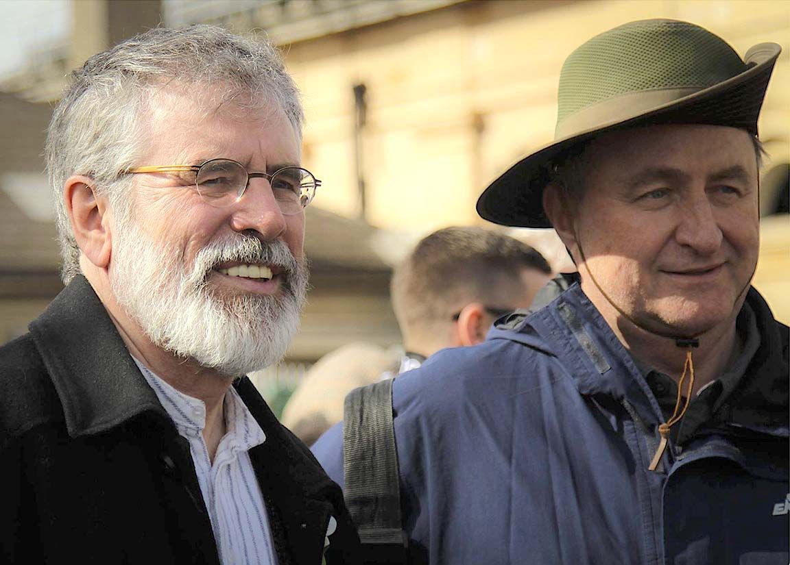 COMMEMORATION: With Gerry Adams at an Easter Rising centenary commemoration