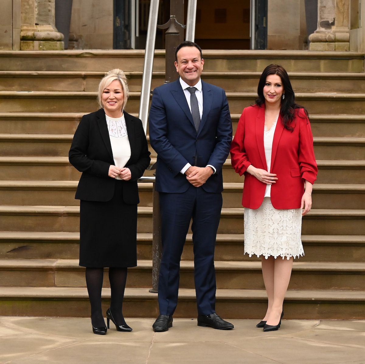 NORTH/SOUTH: First Minister Michelle O\'Neill, Taoiseach Leo Varadkar and deputy First Minister Emma Little-Pengelly at Stormont last week