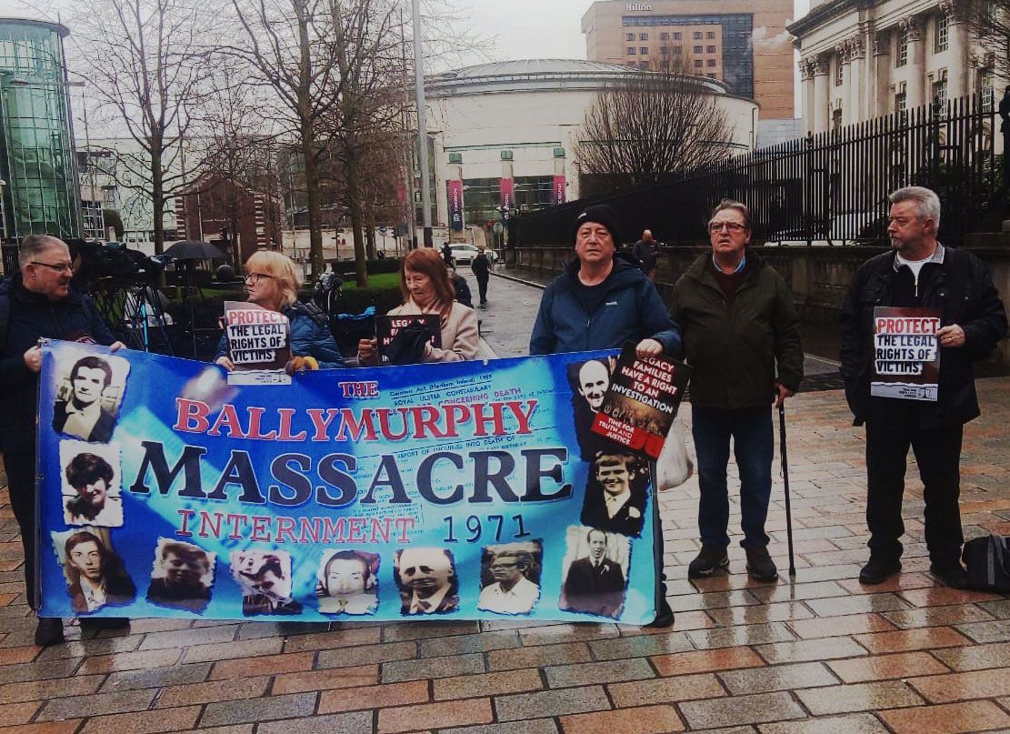STOP THE AMNESTY: The Ballymurphy families were outside the High Court in Belfast for the ruling