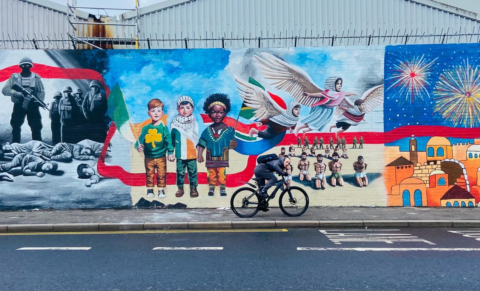POIGNANT: Part of the mural telling the story of Gaza on the International Wall in Belfast