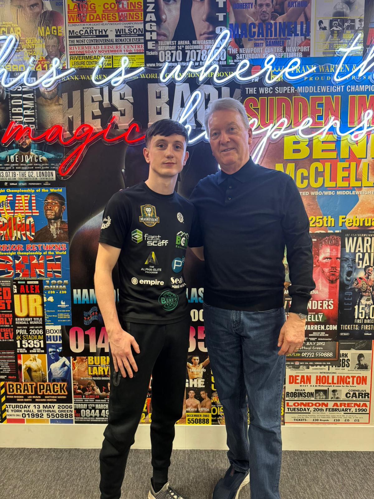 Conor Quinn with his promoter, Frank Warren 