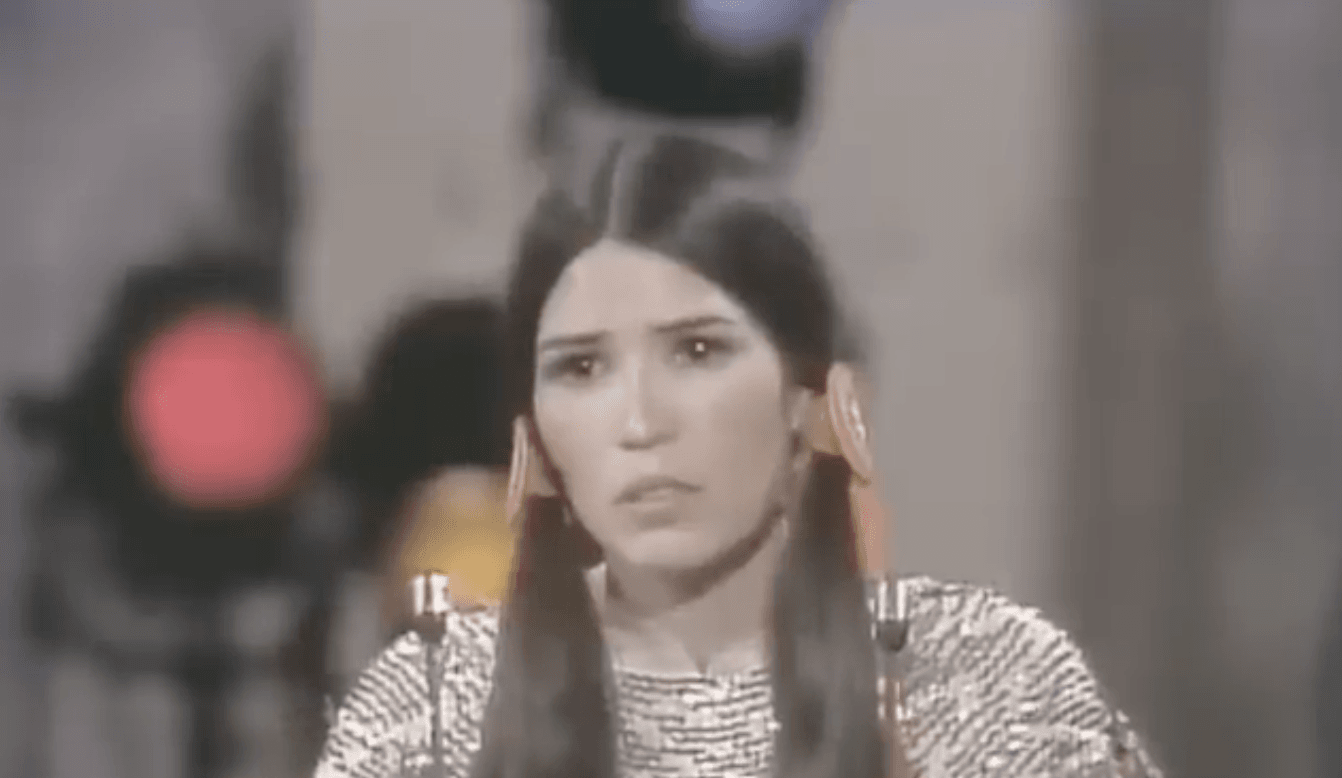 CONTROVERSY: Sacheen Littlefeather caused an Oscar sensation in 1973 when she spoke out against the portrayal of Native Americans by Hollywood when announcing Marlon Brando\'s Oscar rejection