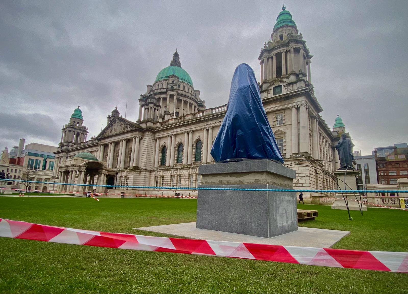 IN PLACE: The two statues of Mary Ann McCracken and Winifred Carney will be unveiled on Friday