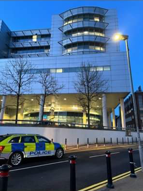 DRUG DEALING: A PSNI patrol at the Royal Victoria Hospital last weekend