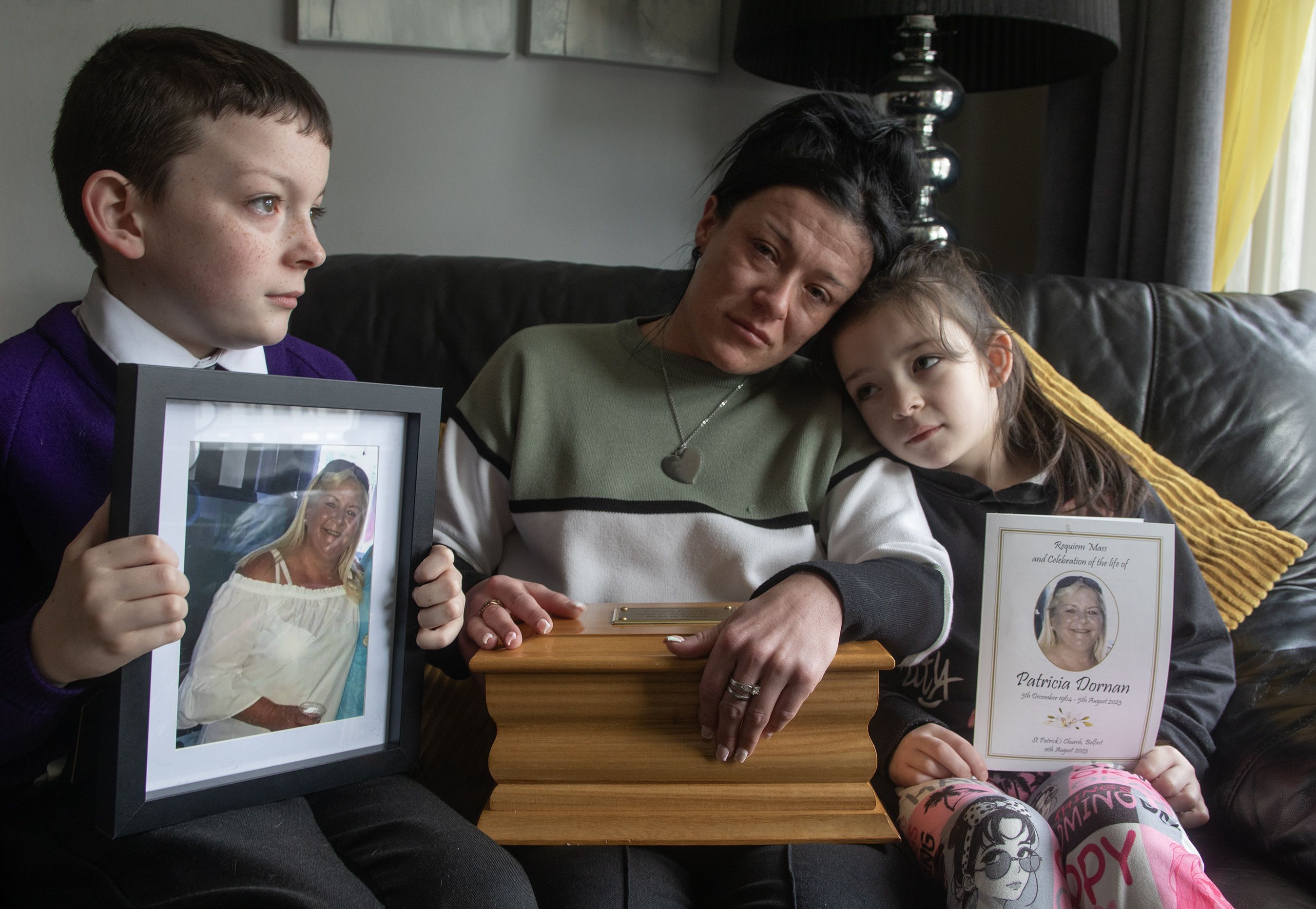 EVICTION: Arlene Dornan and her children Leo and Myla have been told they have to leave their family home on 20 March
