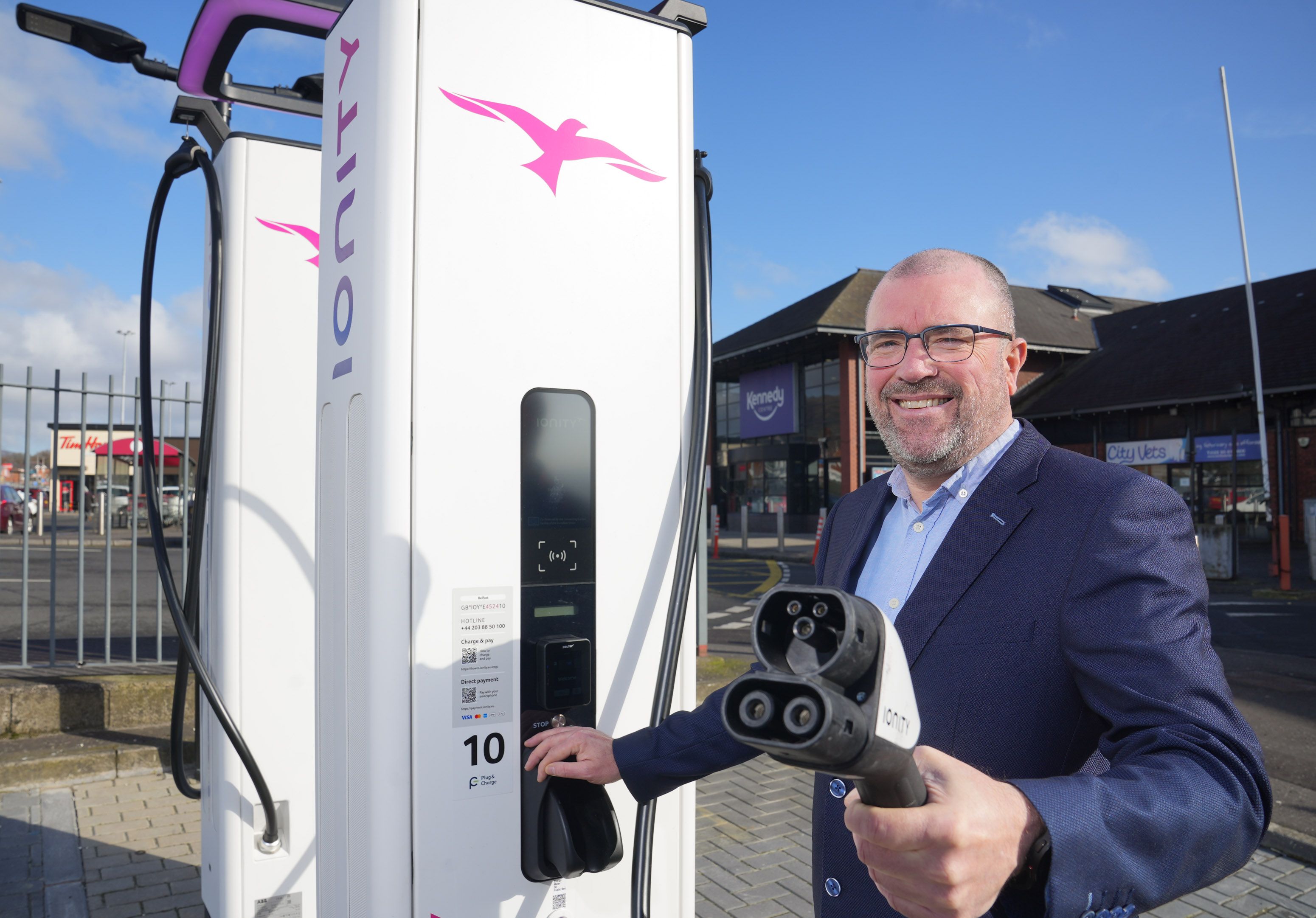 CHARGED UP: Kennedy Centre manager John Jones at the charging point
